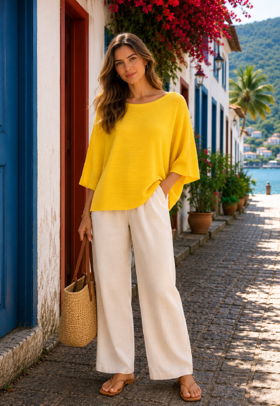 Blusa Tricot Crorela Morcego Amarela