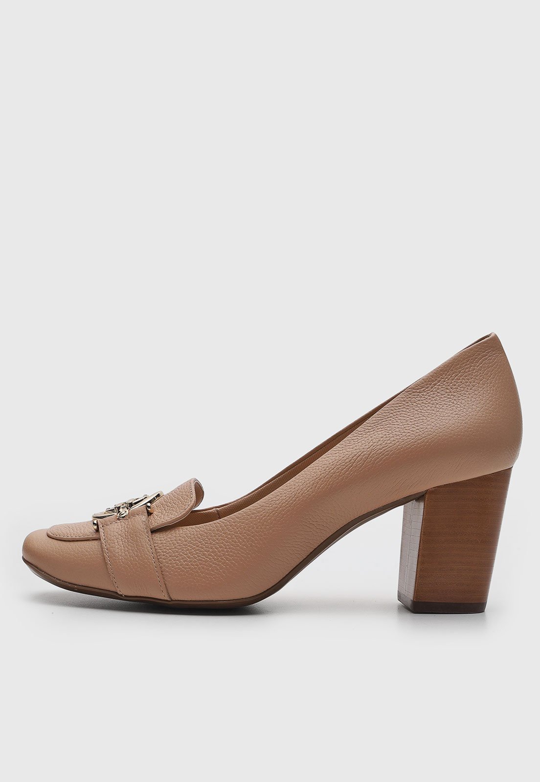 Scarpin Feminino Jorge Bischoff Detalhe Metalizado Nude