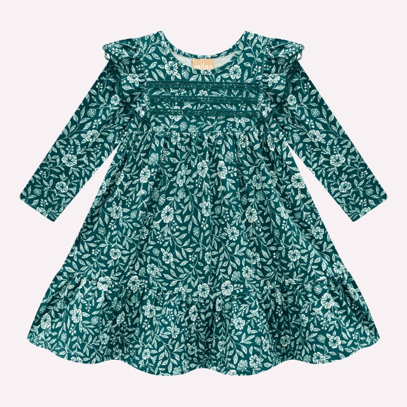 Infantil - Vestido Menina Flores Milon