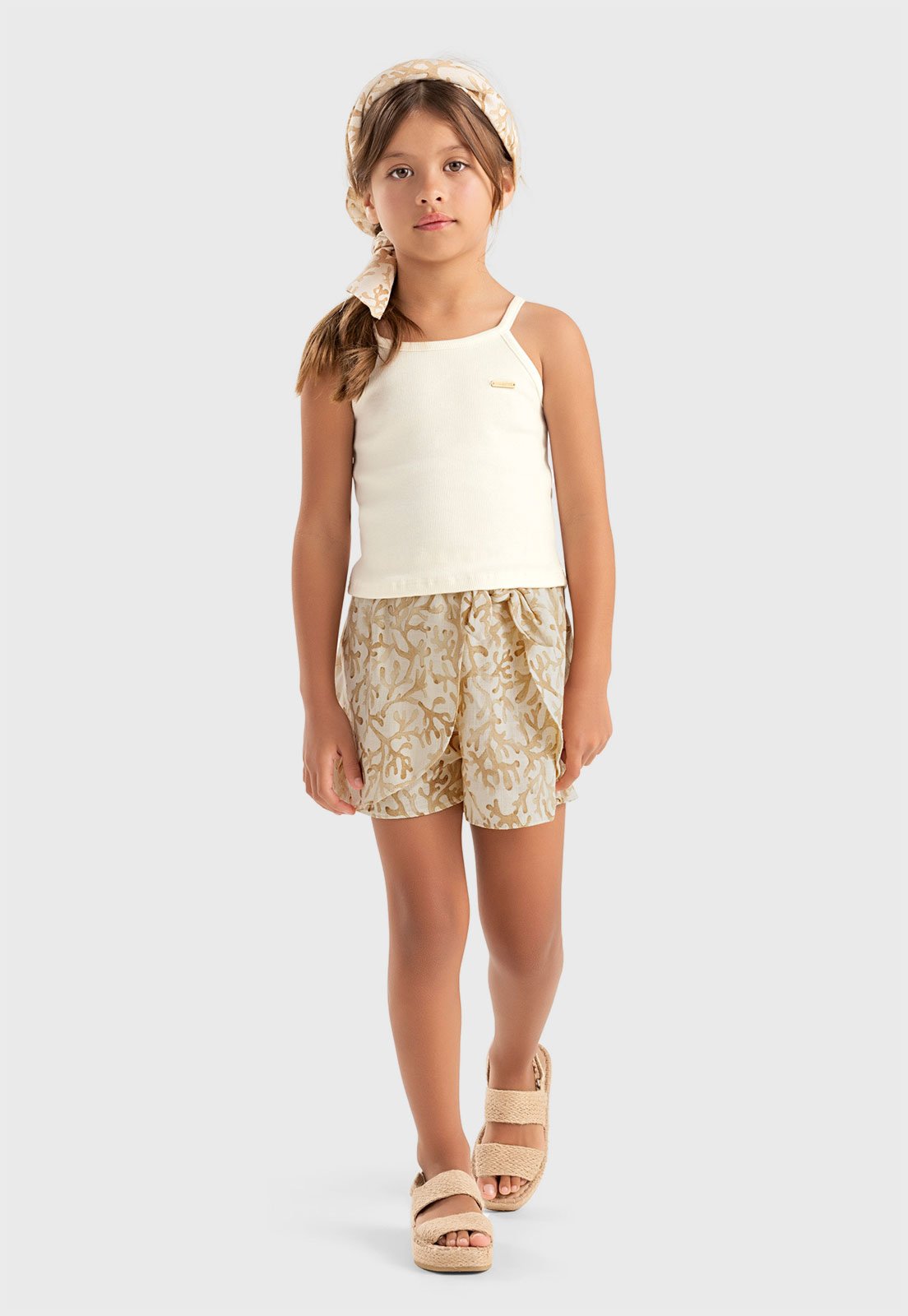 Infantil - Conjunto 2pçs Manga Curta Colorittá Blusa E Short Off-White