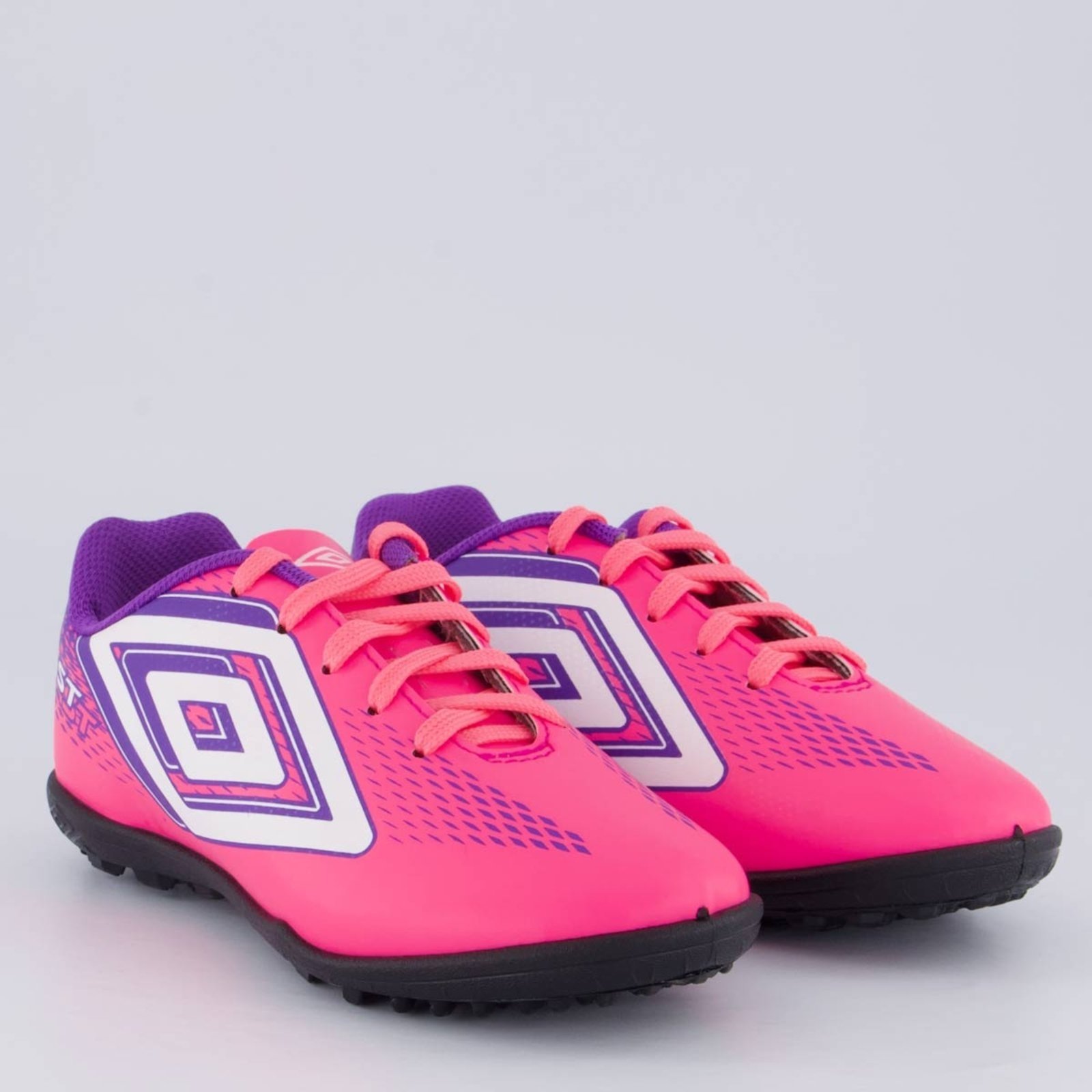 Vista 3 Chuteira Umbro Fast II Society Juvenil e Roxa rosa Umbro rosa