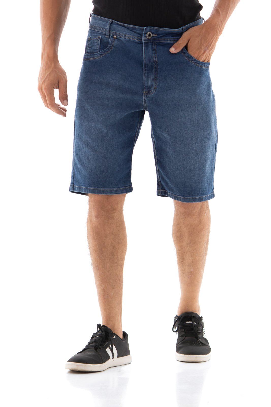 Vista 2 Bermuda Masculina Confort Bordado ARAUTO JEANS azul/azul marinho/jeans ARAUTO JEANS azul/azul marinho/jeans