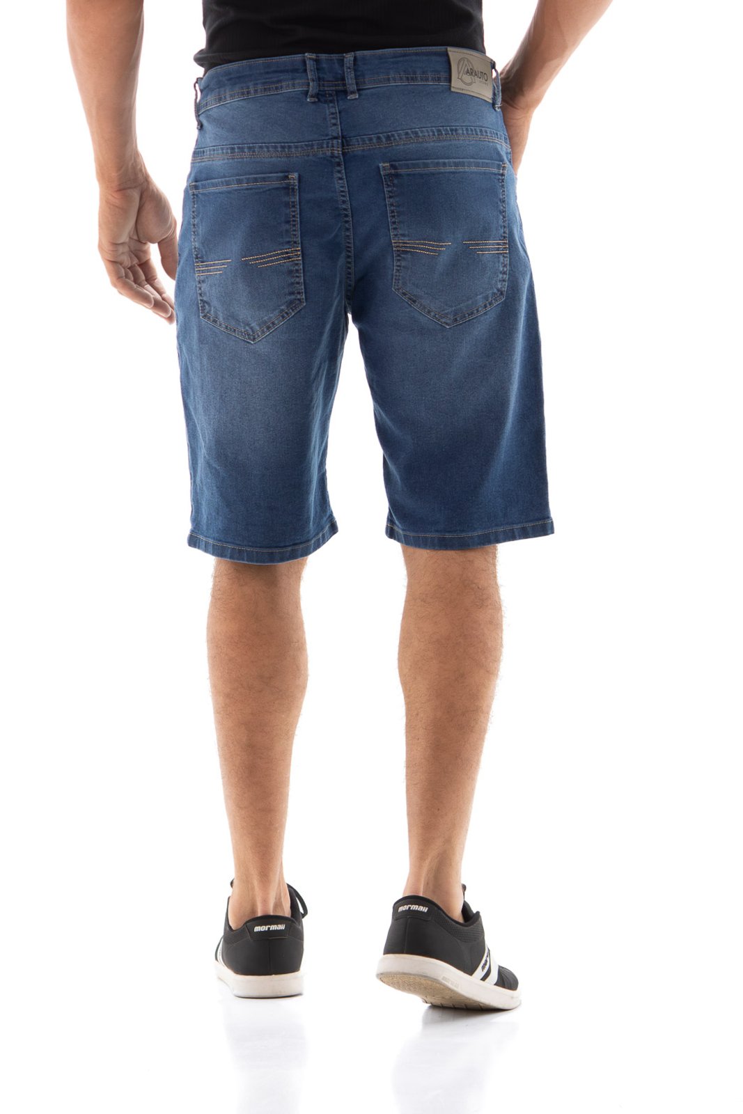 Vista 3 Bermuda Masculina Confort Bordado ARAUTO JEANS azul/azul marinho/jeans ARAUTO JEANS azul/azul marinho/jeans