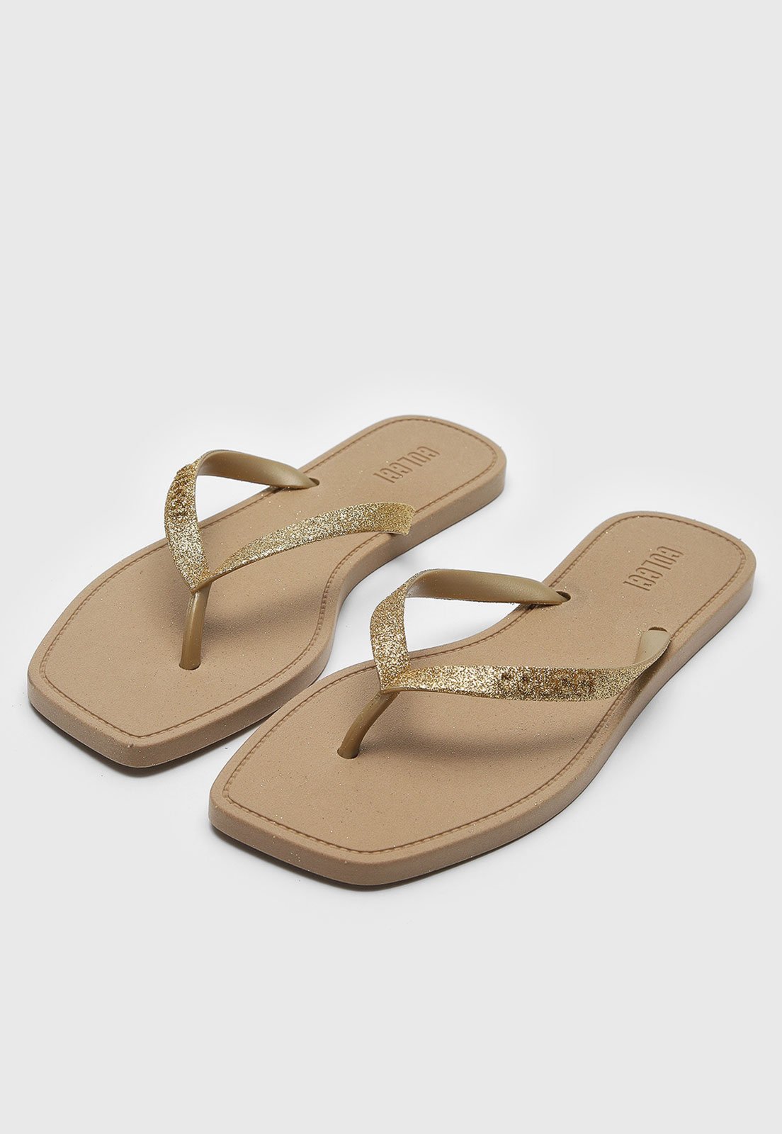 Vista 3 Chinelo Colcci de Dedo Tira Glitter dourado Colcci dourado