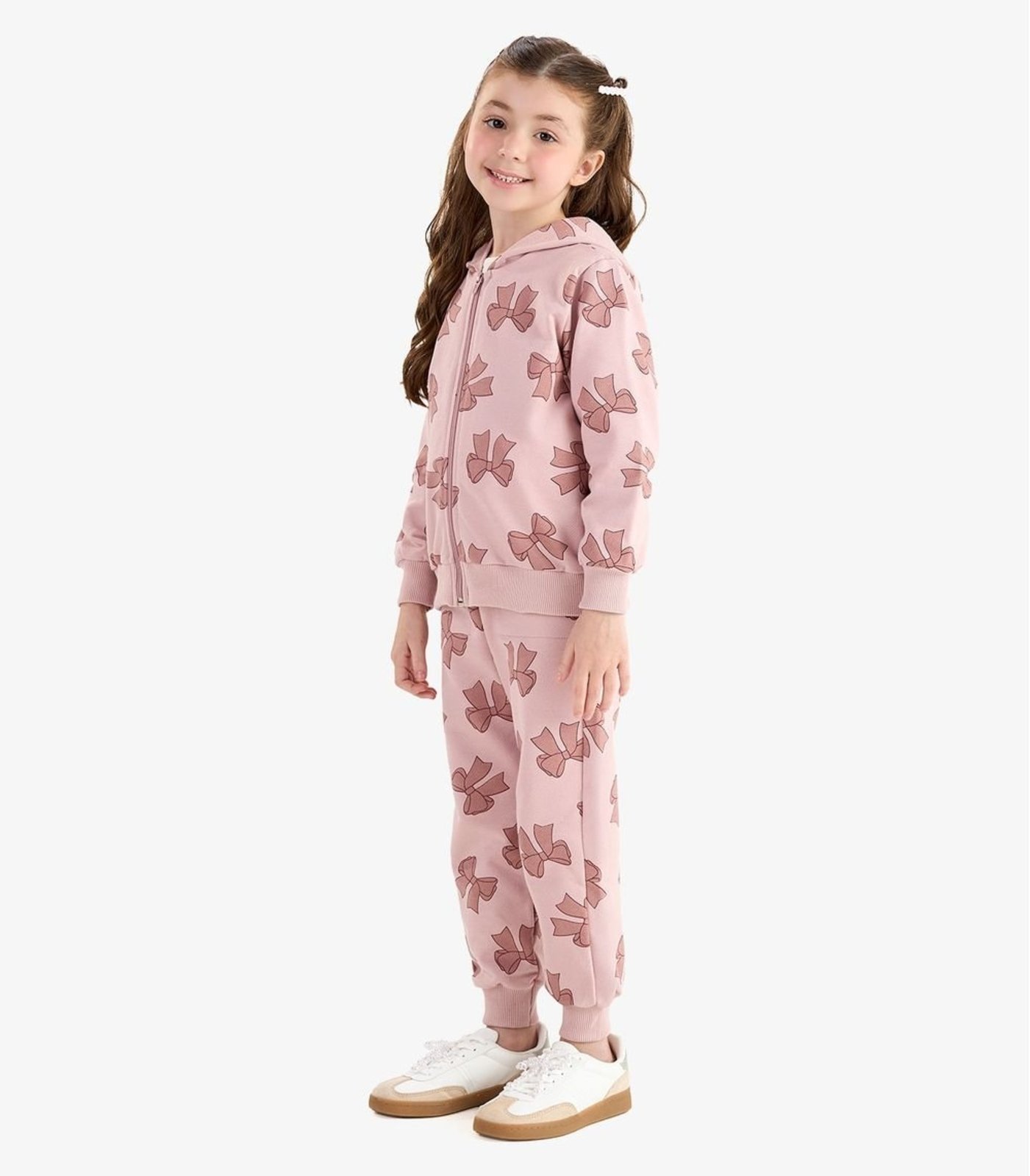 Infantil - Conjunto Jaqueta e Calça Moletom Sarjado Rovi Rosa