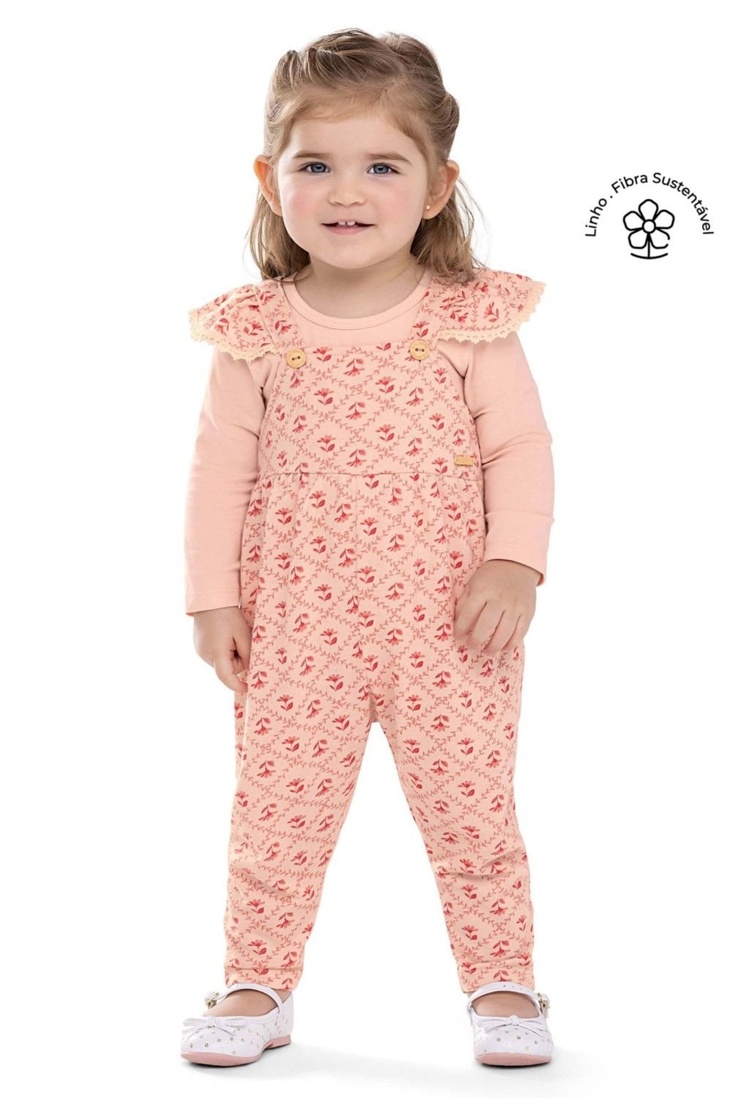 Infantil - Conjunto Longo Menina Floral Colorittá Rosa