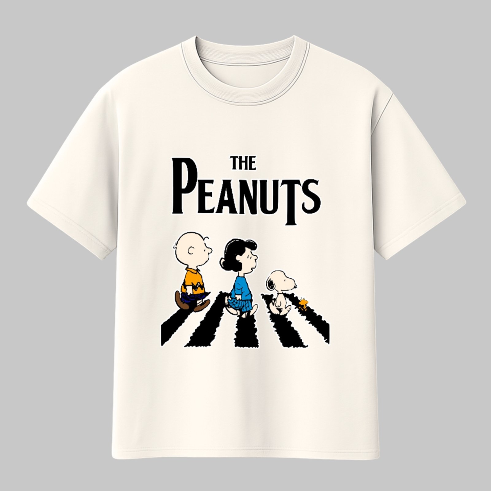 Camiseta Básica Clássico Nostalgia Cartoon The Peanuts Snoopy Unissex Off White
