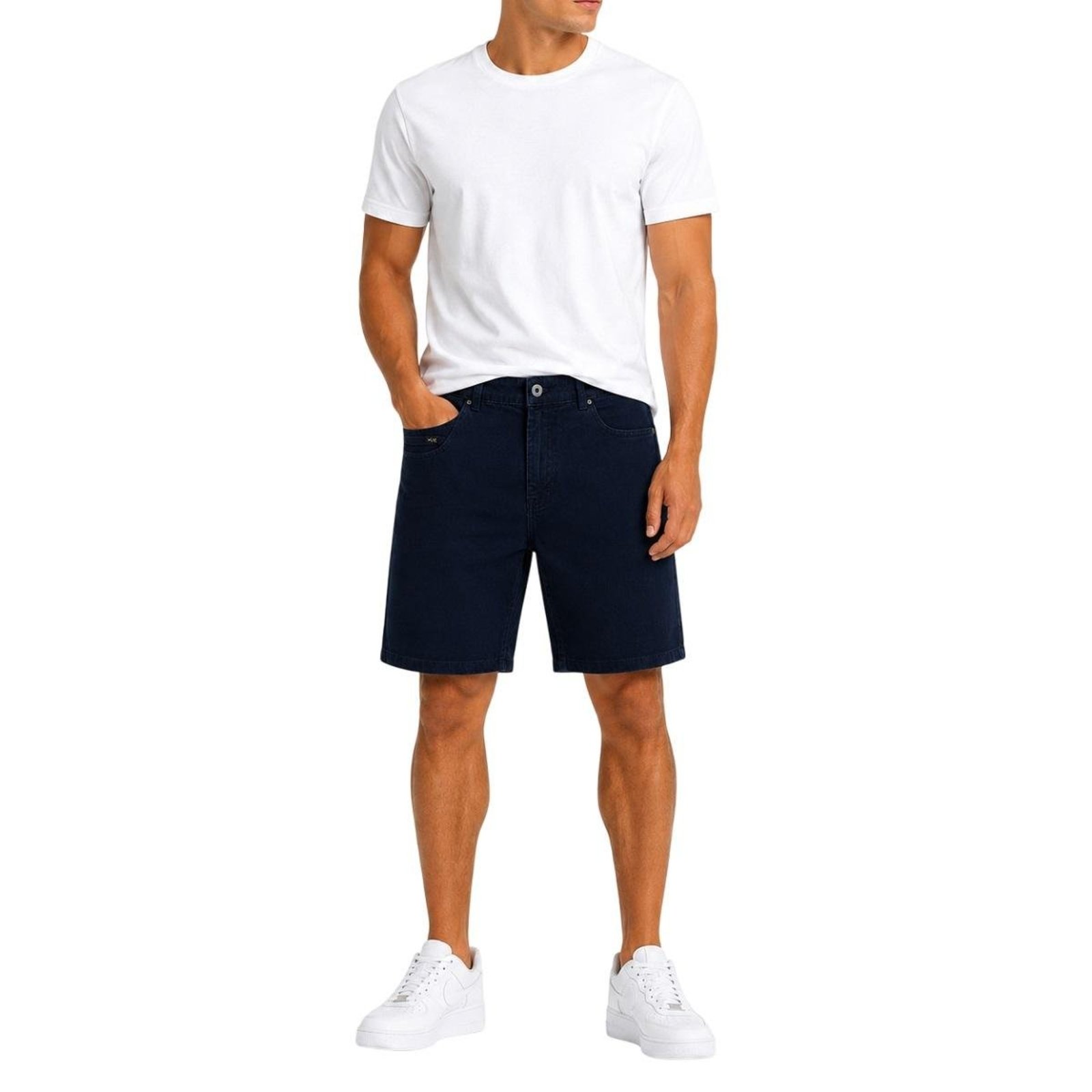Bermuda Reta Pedal Casual Masculina Max Denim 12359 Marinho