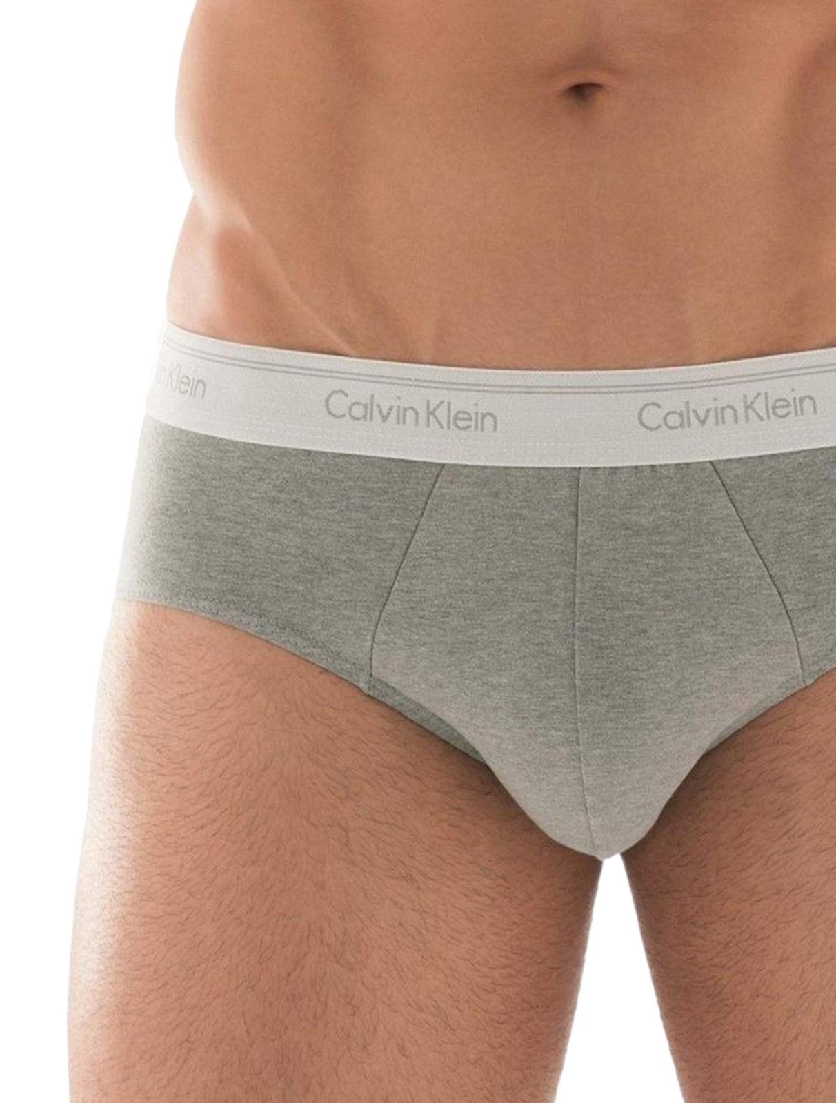 Vista 3 Cueca Calvin Klein Brief Cotton Stretch Classic C11.01 CZ05 Pack 2UN cinza Calvin Klein cinza