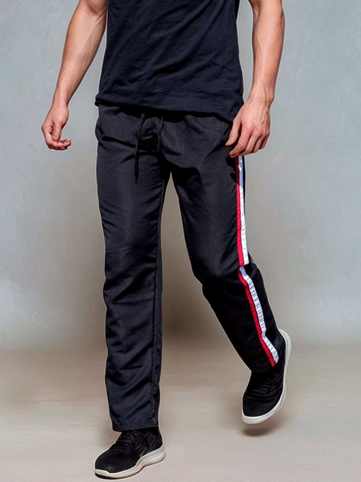 Calça Masculina Fren'ts Tactel Basica Com Listra Lateral Esporte Treino Confortável