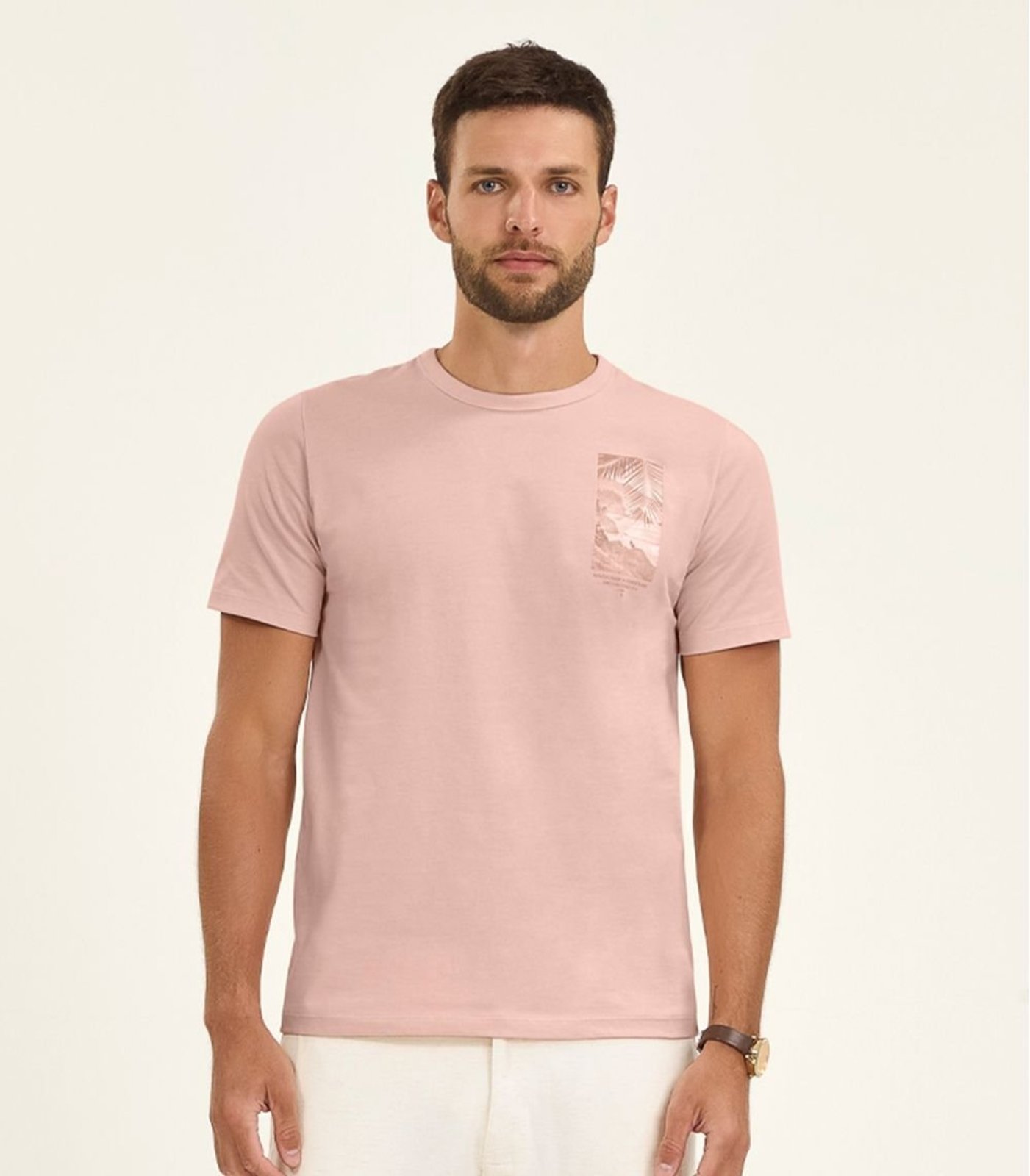 Vista 2 Camiseta Masculina Manga Curta Meia Malha Diametro verde Diametro verde