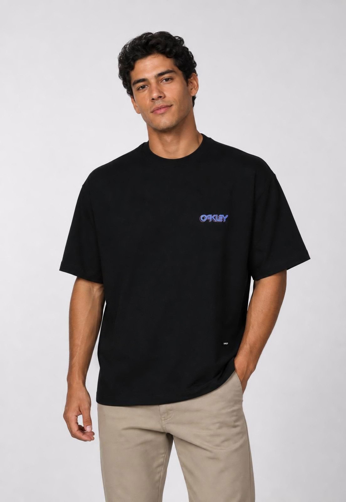 Camiseta Masculina Oakley B1B Warp Preta