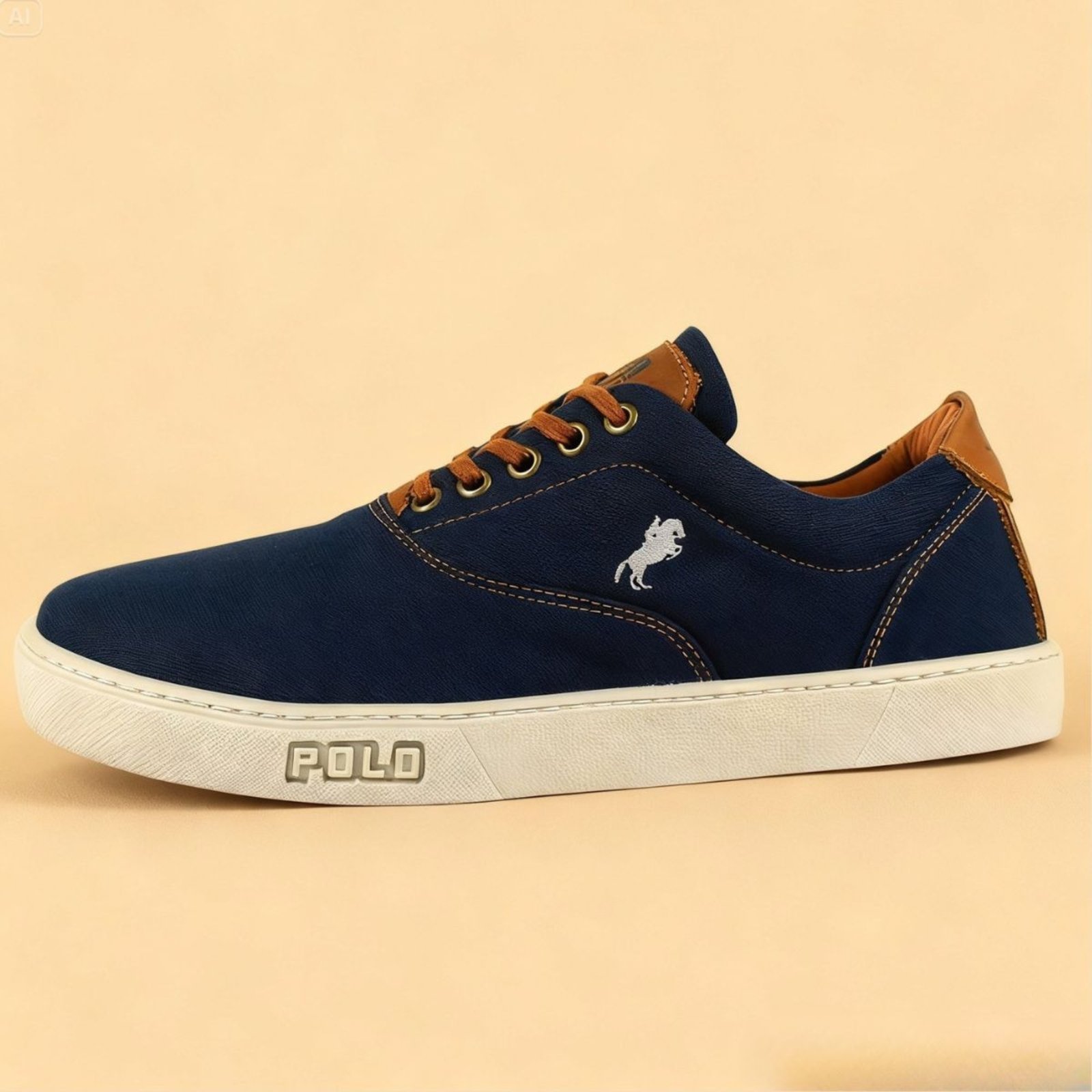 Tênis Masculino Sapatênis Polo White Casual Confortável Marinho