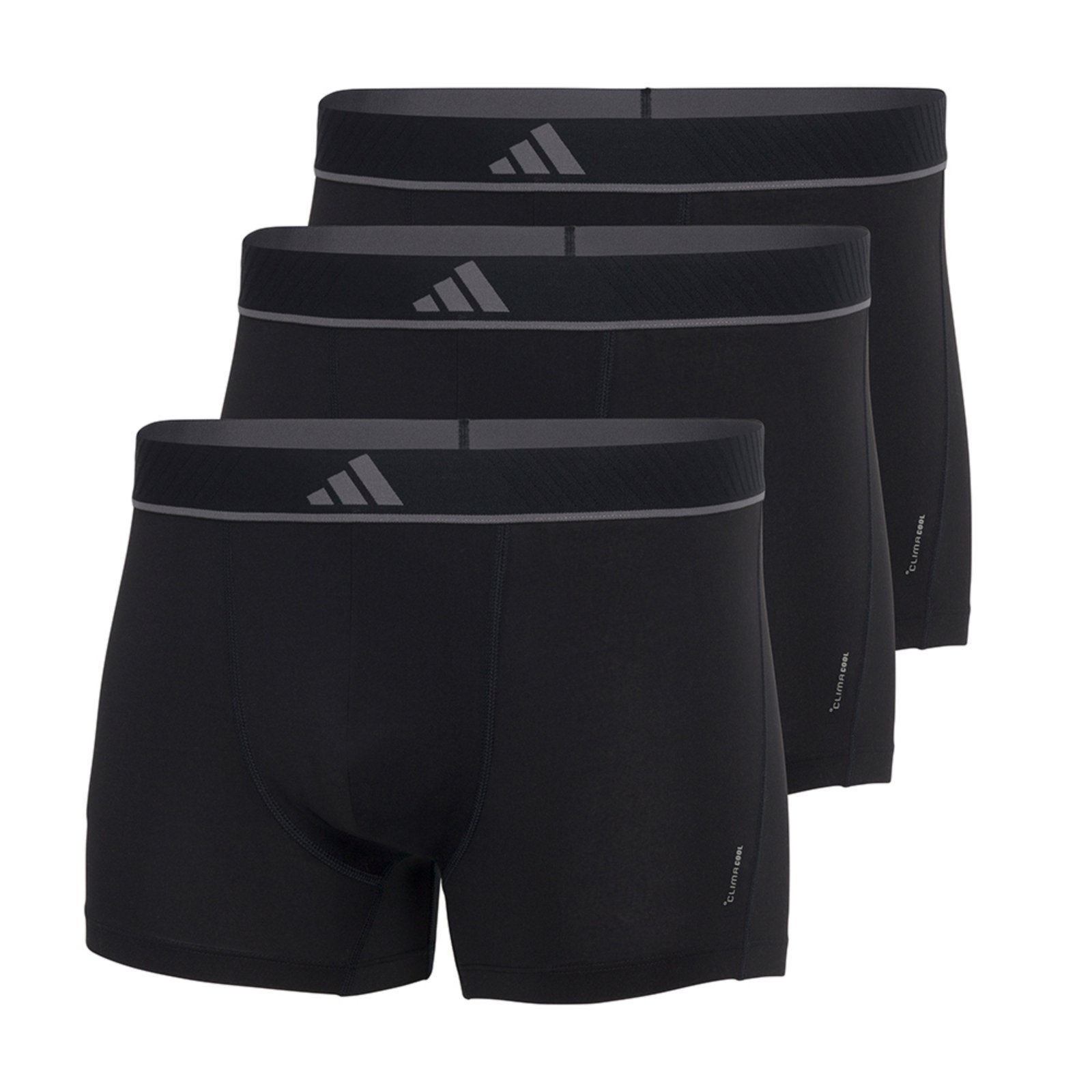 Kit com 3 Cuecas Boxer adidas Underwear Preto