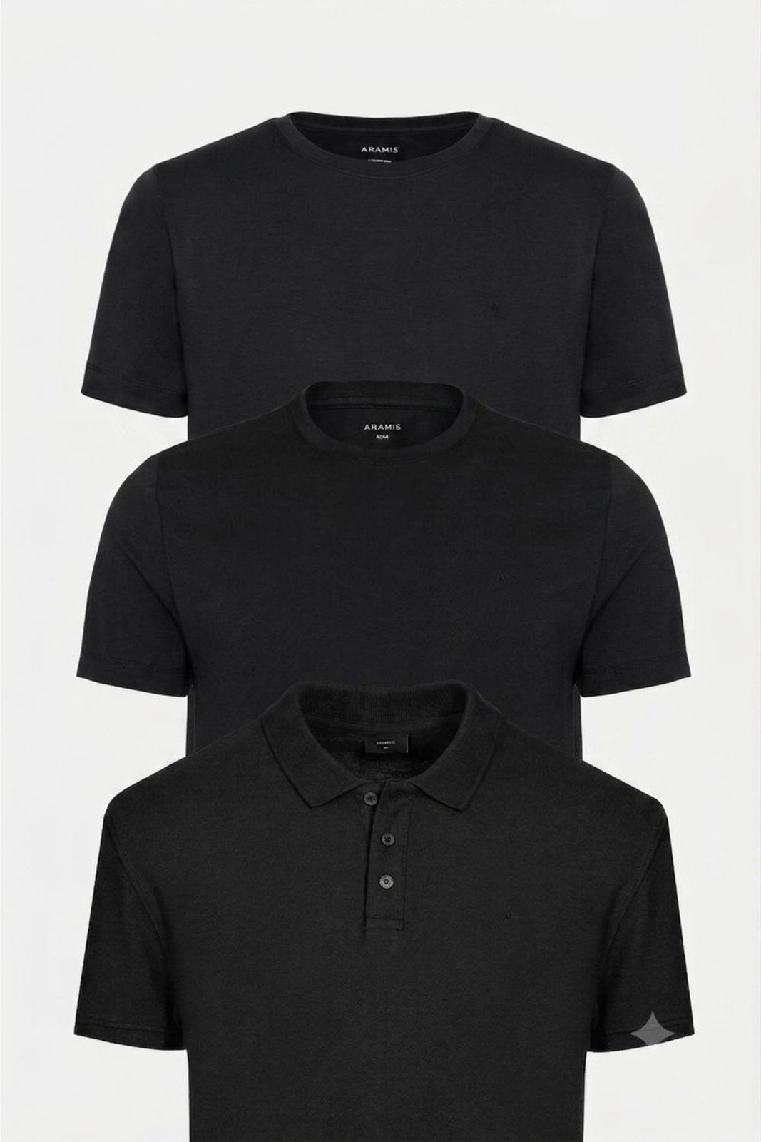 Kit Aramis Trio Essencial Preto (Polo + 2 Camisetas)