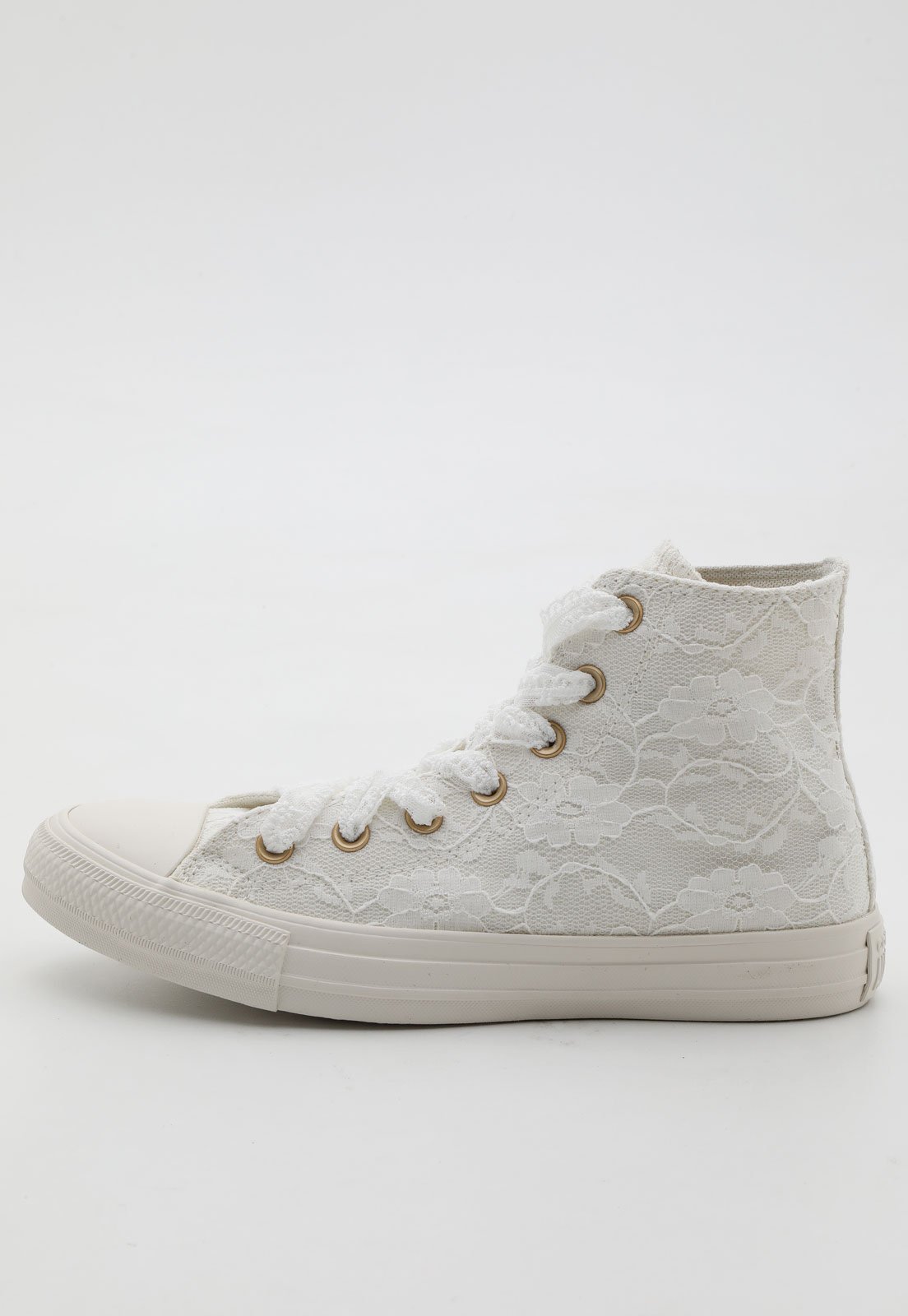 Tênis Feminino Converse Chuck Taylor All Star Cano Alto Renda Branco