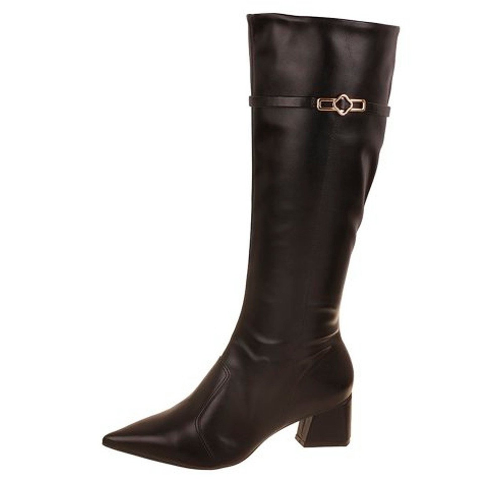 Bota Feminina Cano Longo Salto Médio Bloco Inverno cê