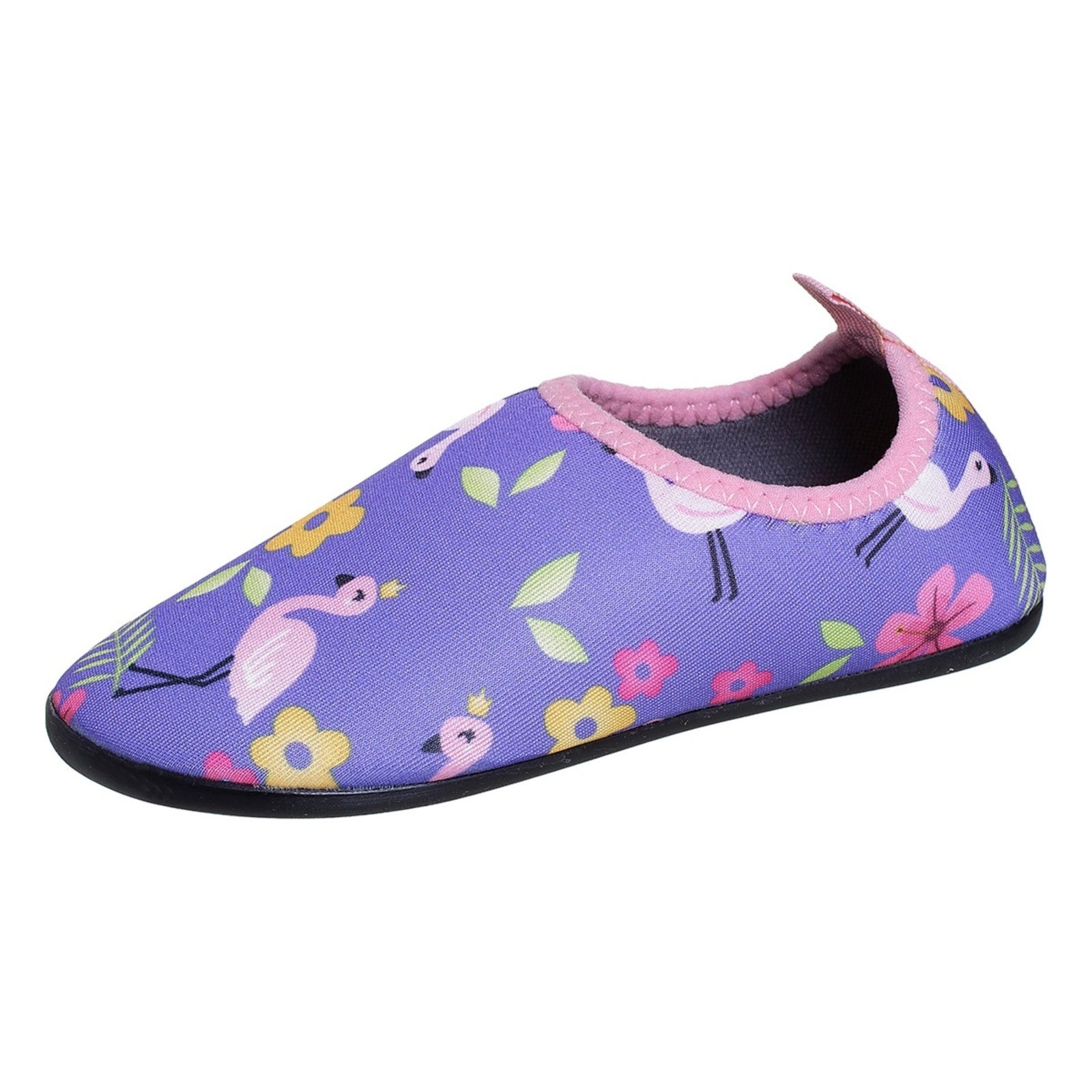 Vista 2 Infantil - Sapatilha Meninas Estampada Antiderrapante Duck Way Flamingos Angipé rosa/roxo Angipé rosa/roxo