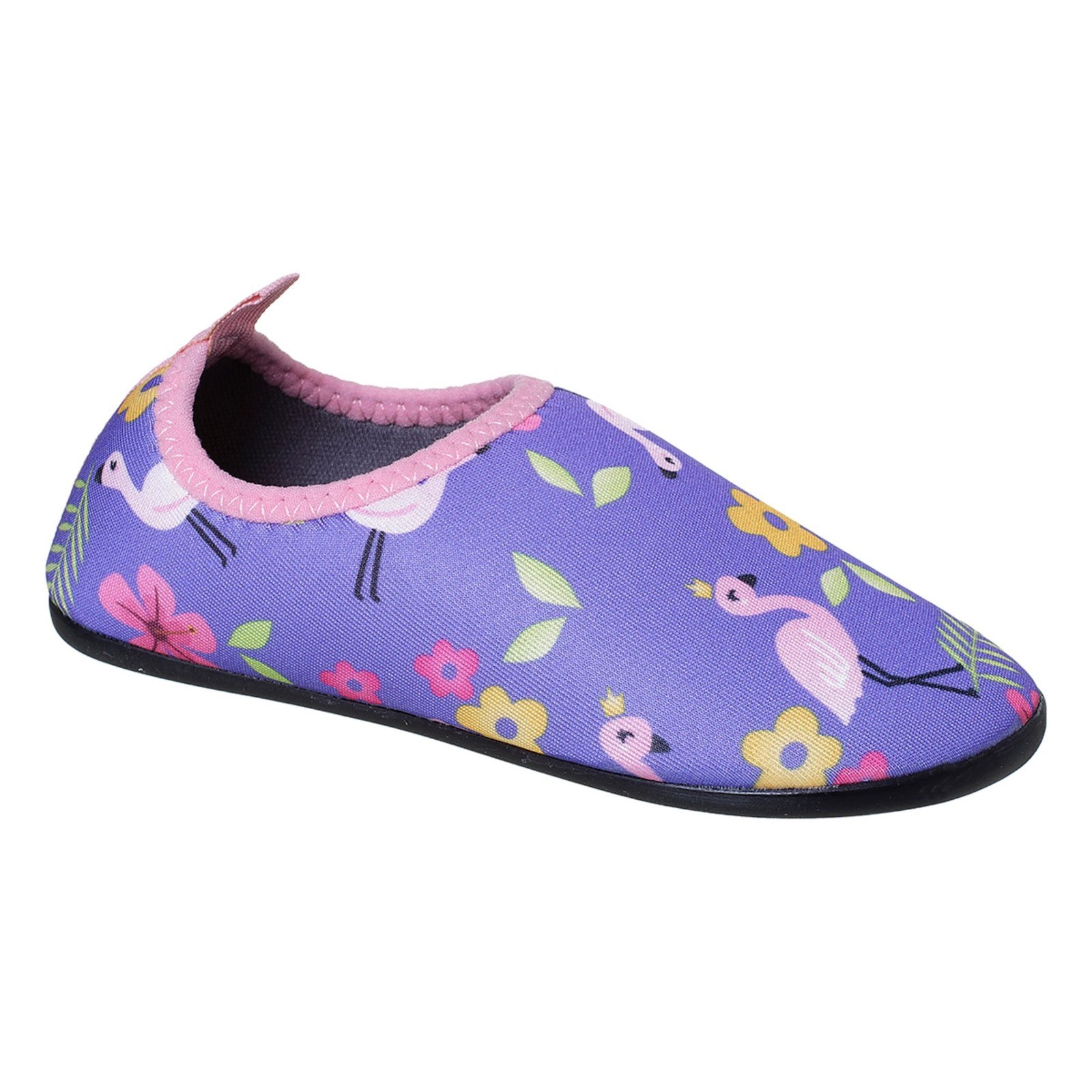 Vista 3 Infantil - Sapatilha Meninas Estampada Antiderrapante Duck Way Flamingos Angipé rosa/roxo Angipé rosa/roxo