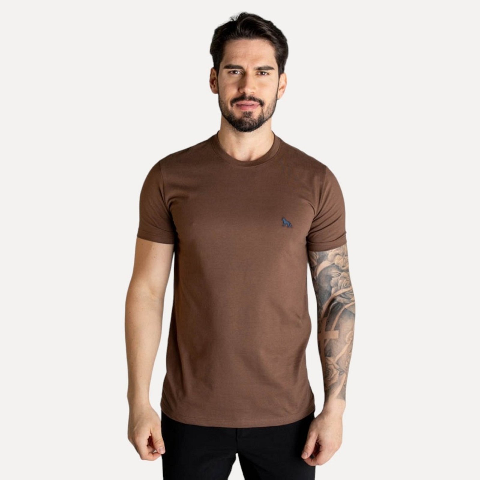 Camiseta Acostamento Básica Marrom