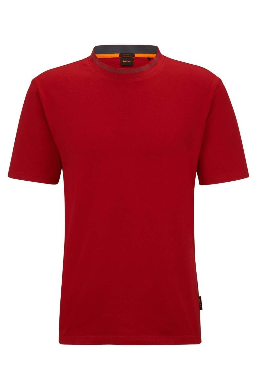 Camiseta De Caimento Descontraído Em Malha De Algodão Com Gola Detalhada