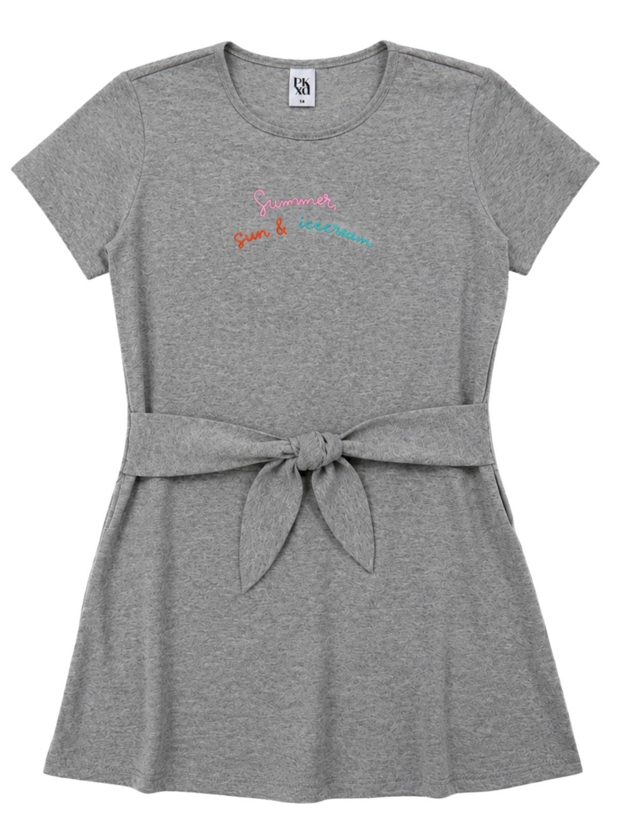 Infantil - Vestido Platinum Verão Sol E Sorvete Cinza