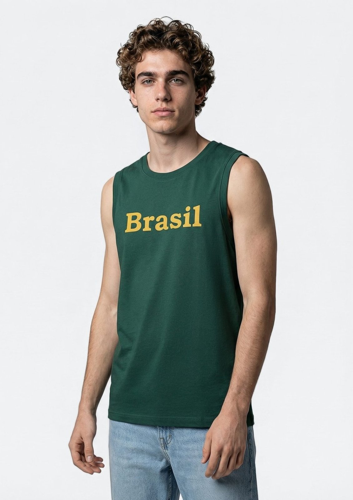 Regata Masculina Em Malha Com Estampa Drop Brasil Hering