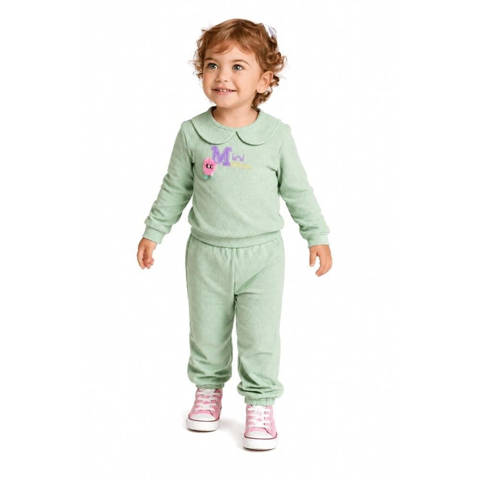 Infantil - Conjunto Menina Vi um Monstrinho Alphabeto Verde