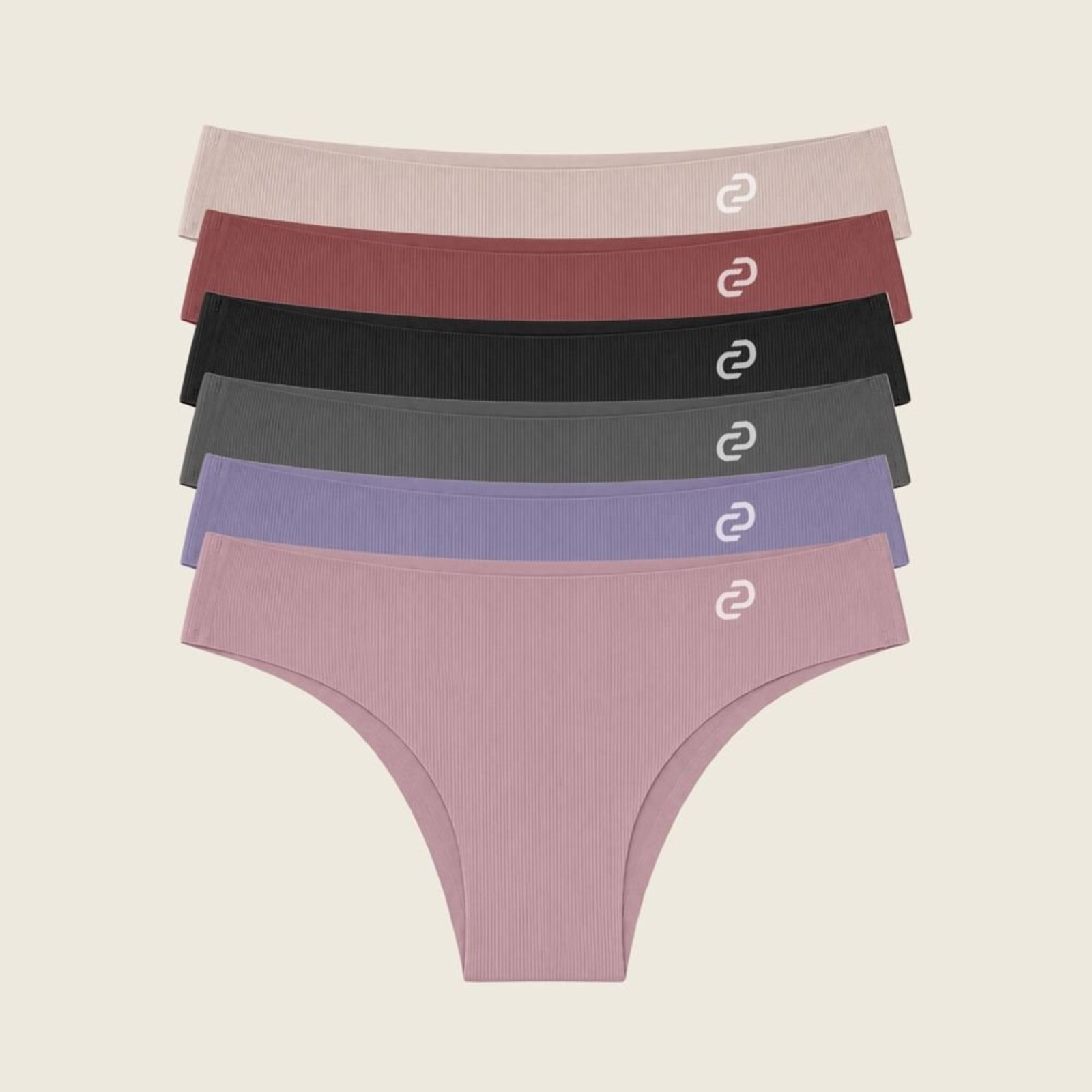 Kit Tanga Sem Costura Canelada (6 Unidades) Donna Carioca