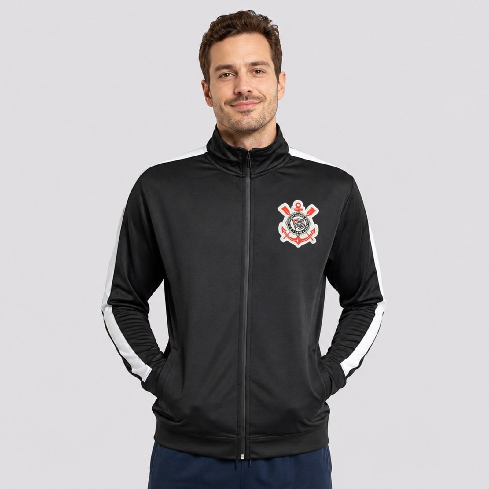 Jaqueta Corinthians Escudo Preta