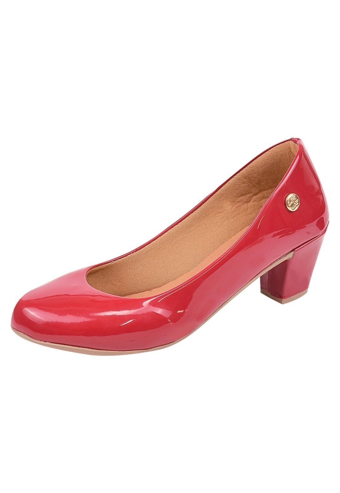 Scarpin Donna Santa Bico Redondo Tradicional Vermelho
