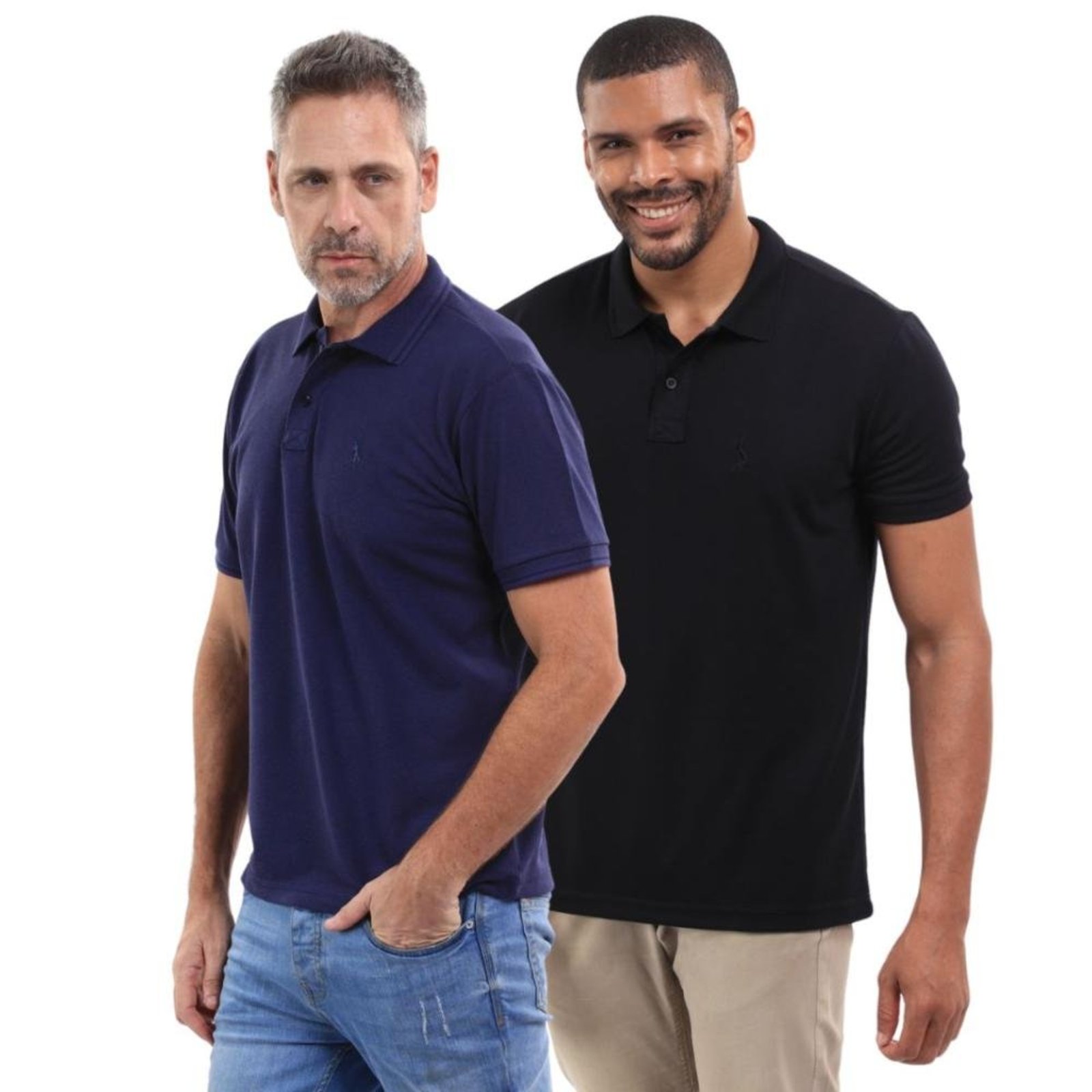 Kit 2 Camisa Polo Tradicinal Moderna Algodão Slim