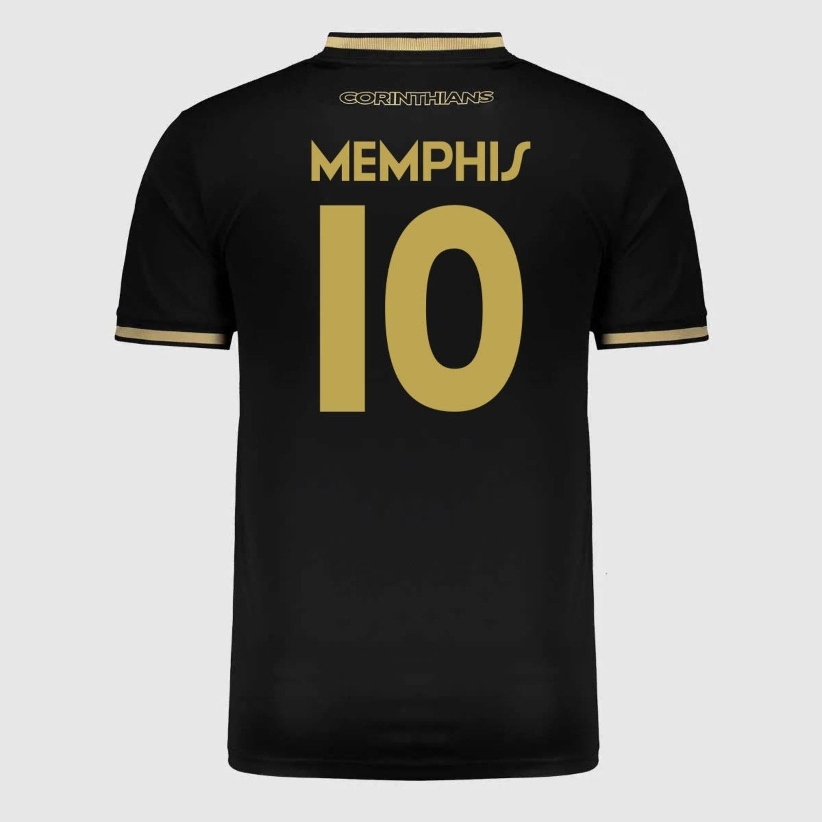 Infantil - Camisa Corinthians Classic 10 Memphis Preta e Dourada