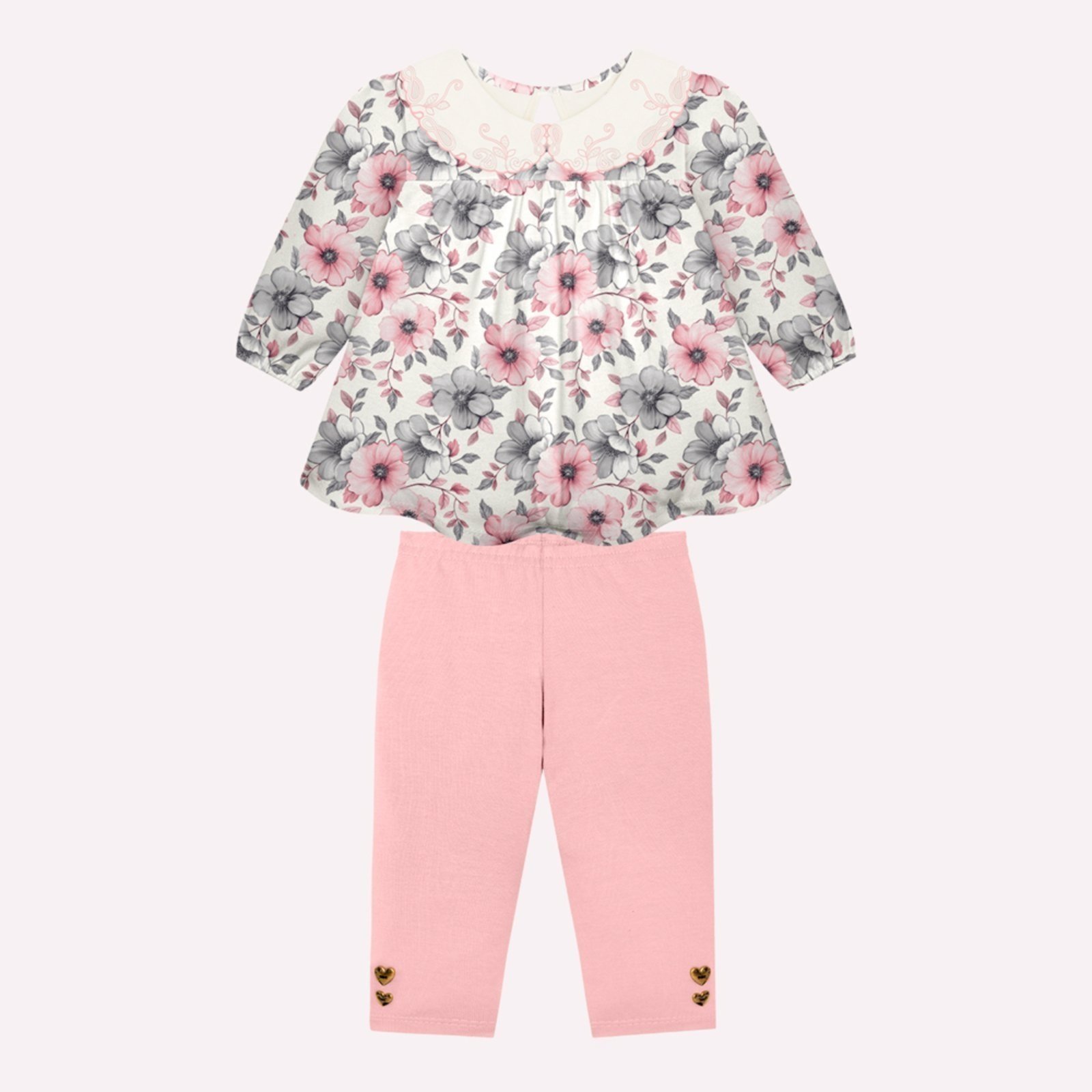 Infantil - Conjunto Menina Flores Milon