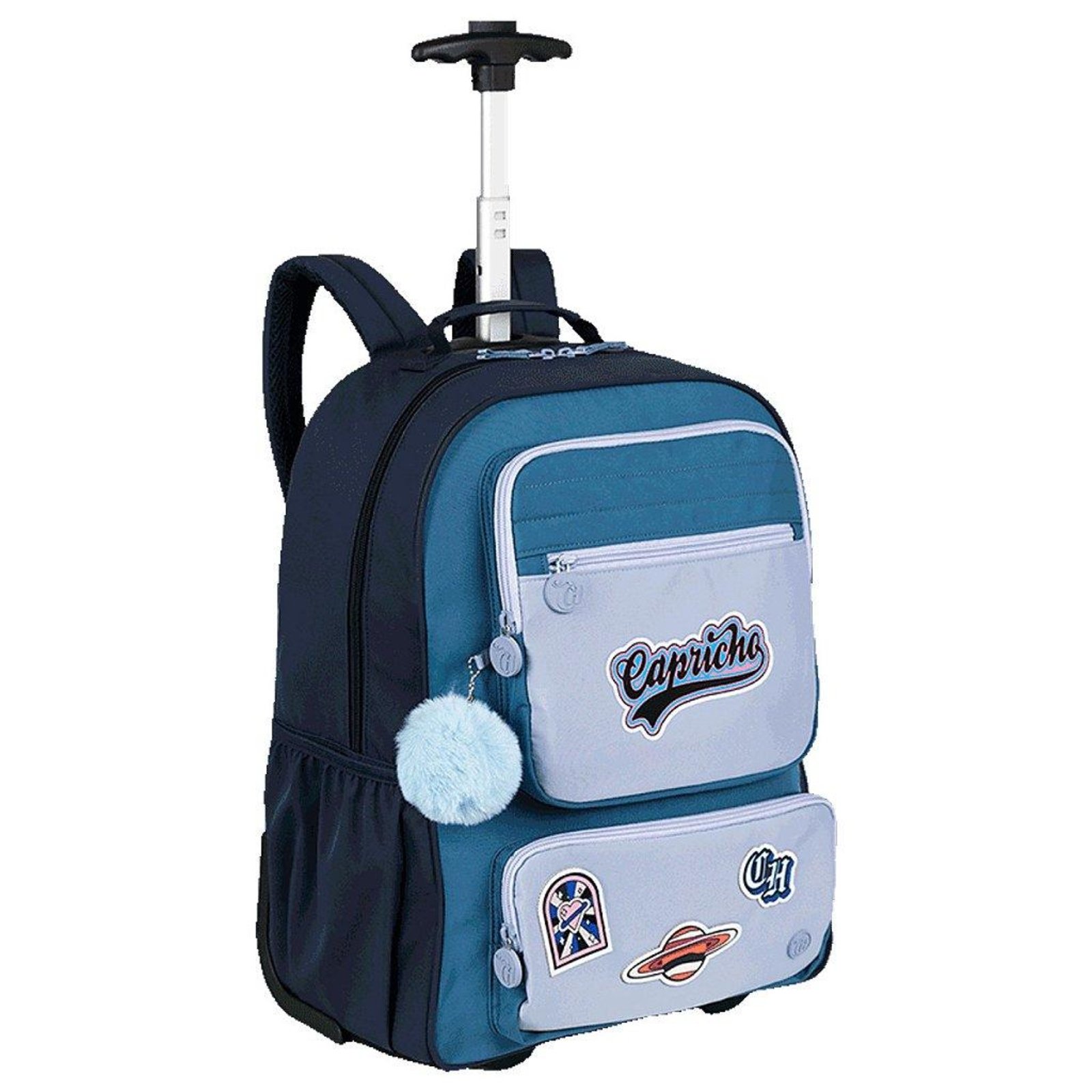 Vista 3 Infantil - Mochila Sestini com Rodinhas Capricho Class Cosmic Patches incolor Sestini incolor