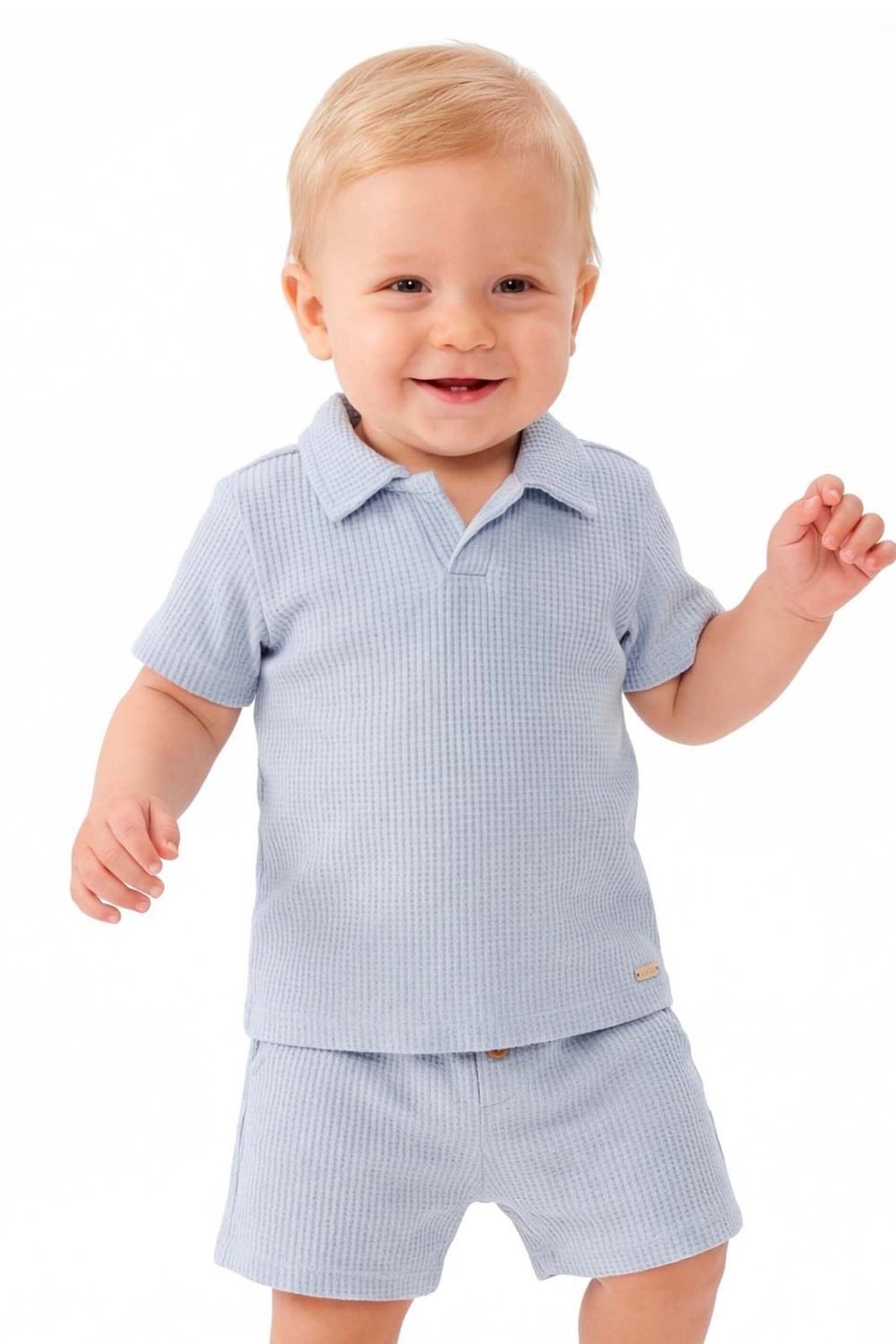 Infantil - Conjunto Menino Polo Texturizado Colorittá Azul