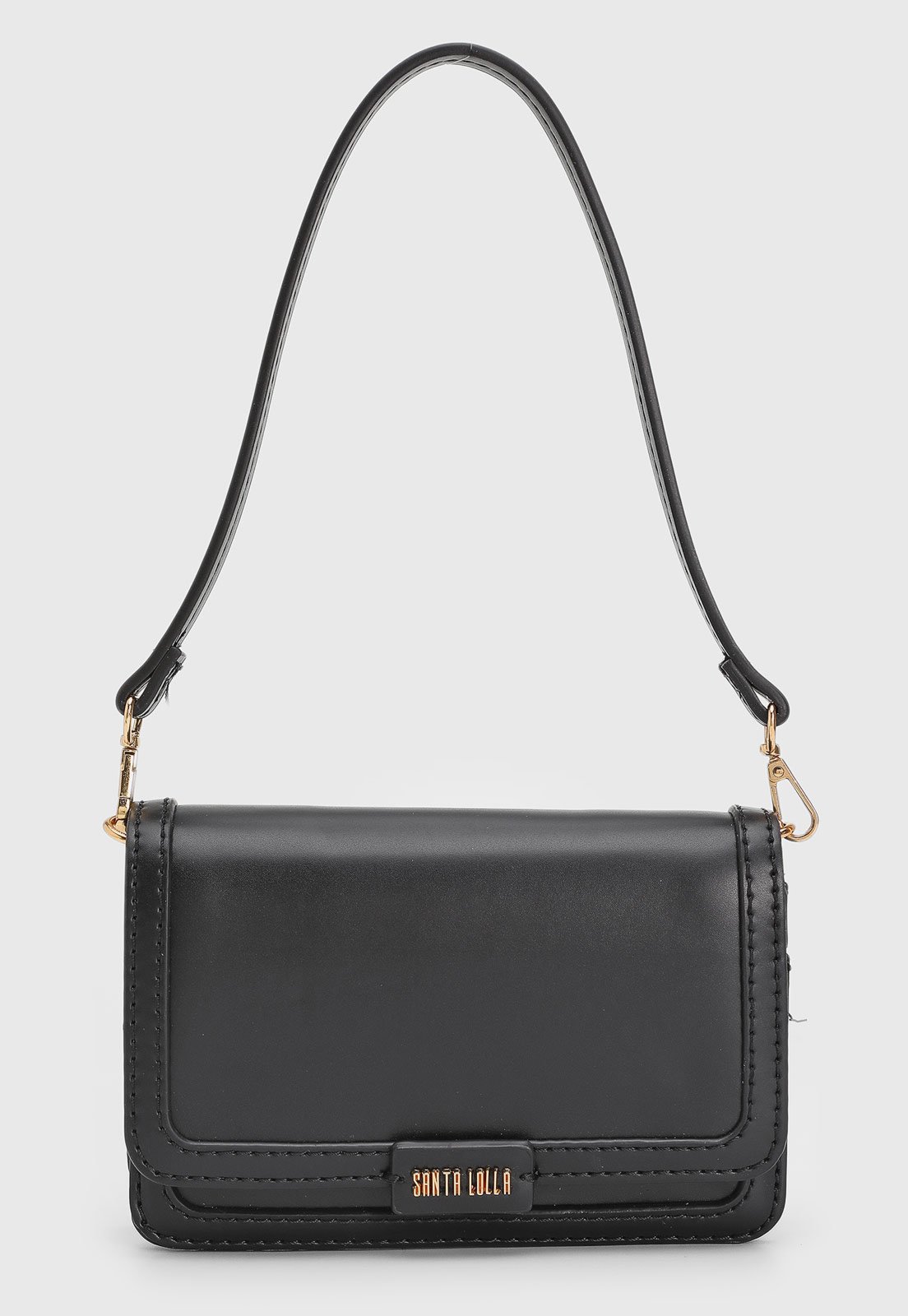 Bolsa Média Feminina Santa Lolla Estruturada Preta