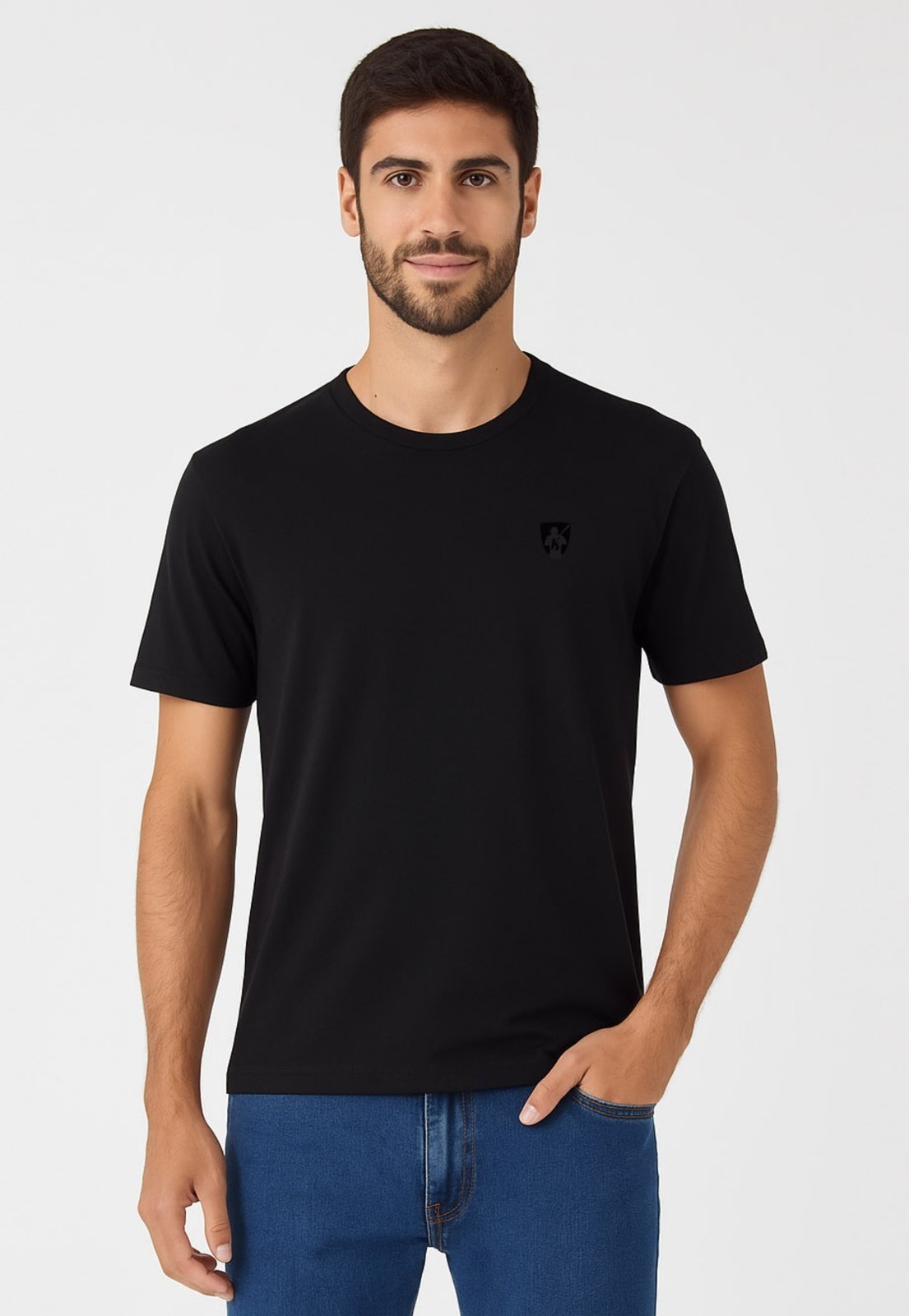 Camiseta Mr.Kitsch Gola Careca Pima Preto