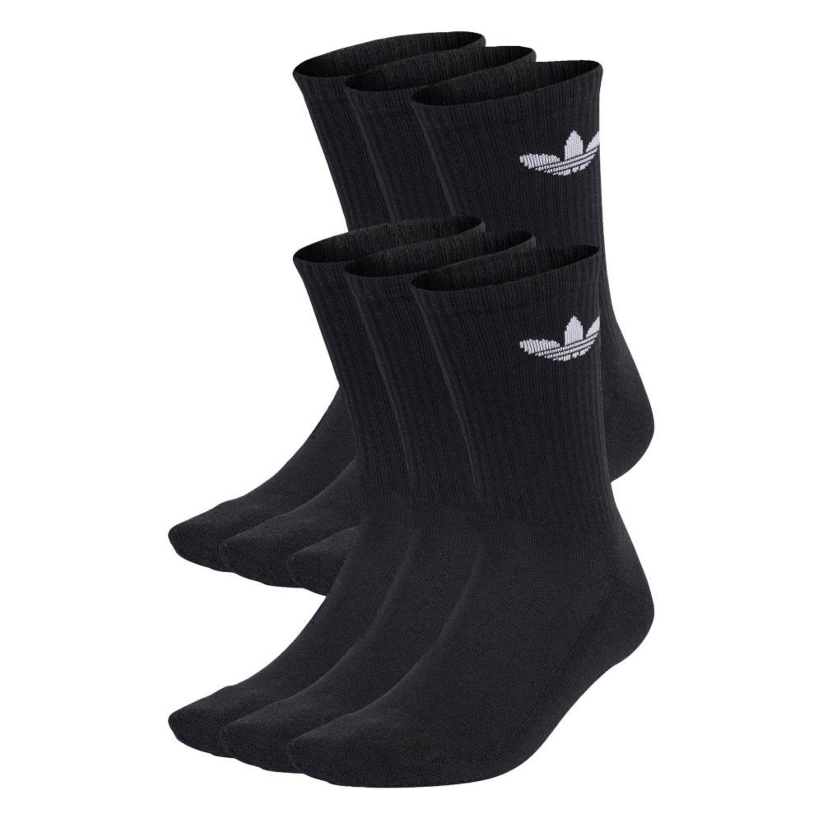 Meias Trefoil Cushion Crew 6 Pares adidas Originals Preto
