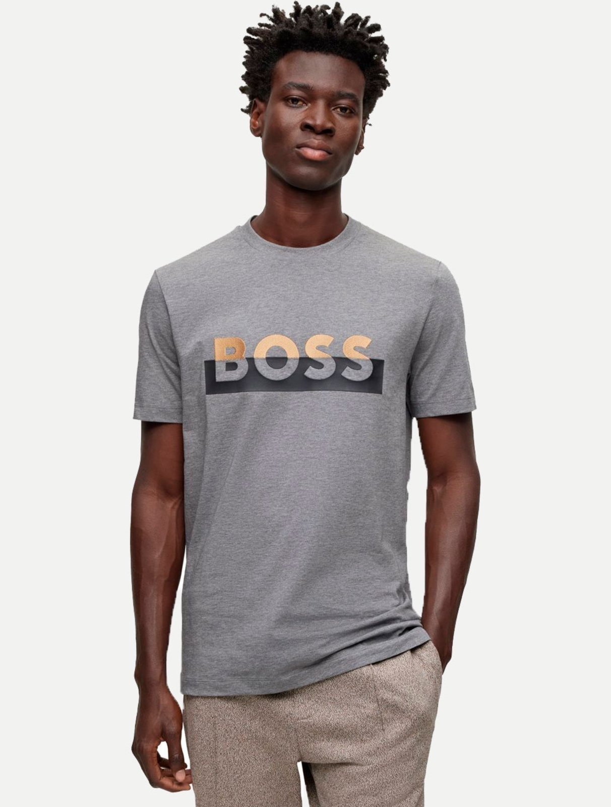 Camiseta Hugo Boss Regular Tiburt 421 Mescla