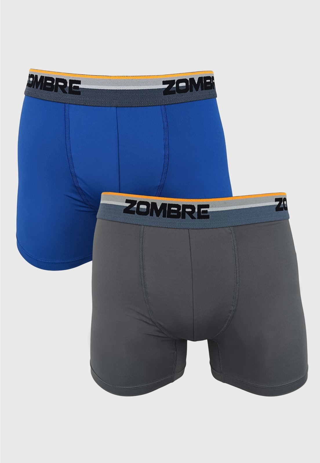 Kit com 2 Cuecas Zombre Boxer Ergonômica Cinza
