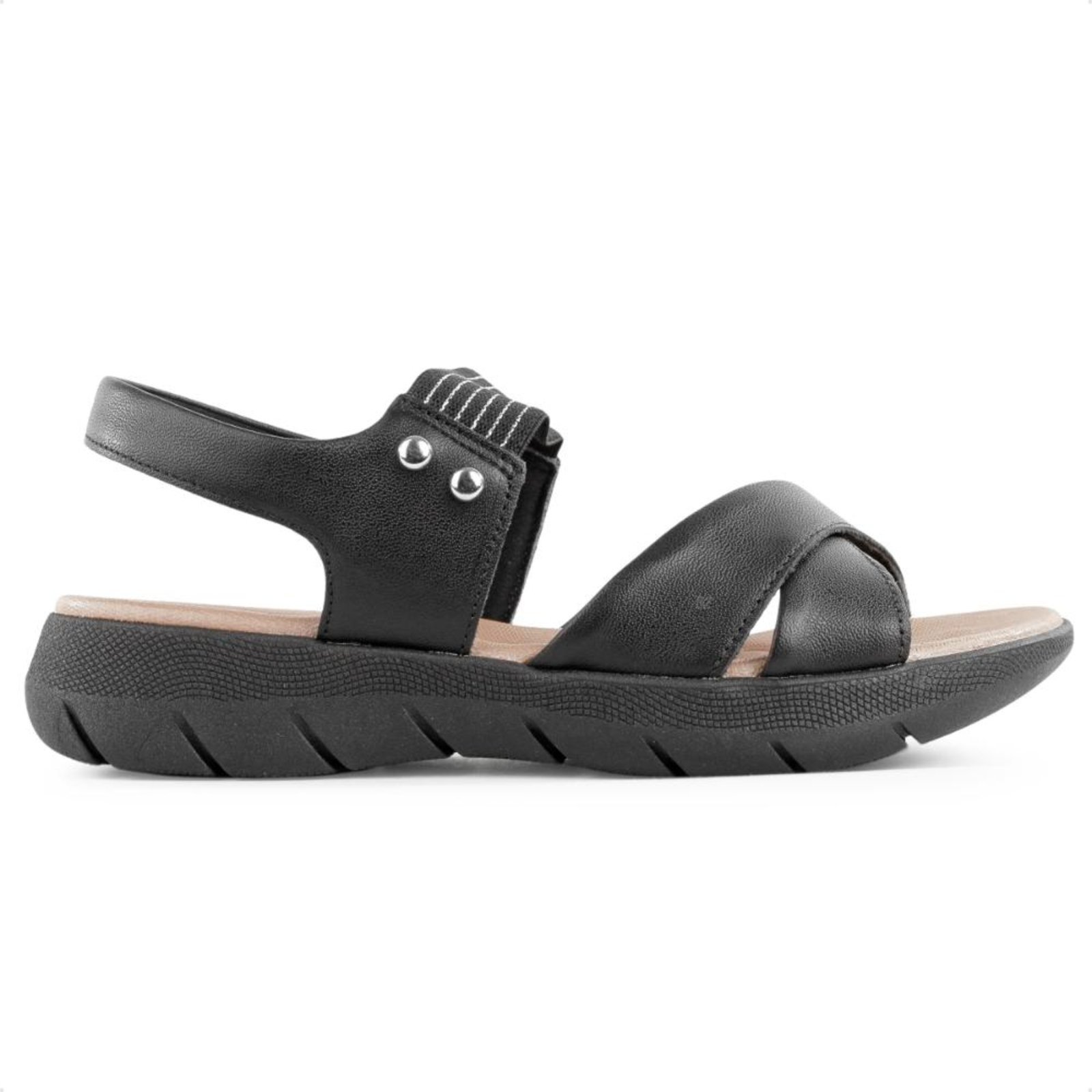 Sandália Usaflex Plataforma Tira Elástico Feminina Preto