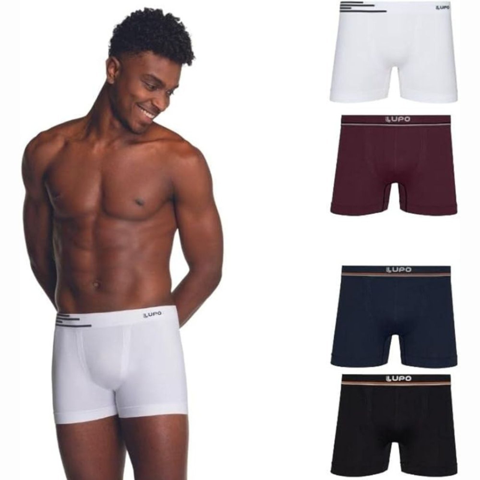 Cueca Lupo Boxer Microfibra Sem Costura 436 C/4