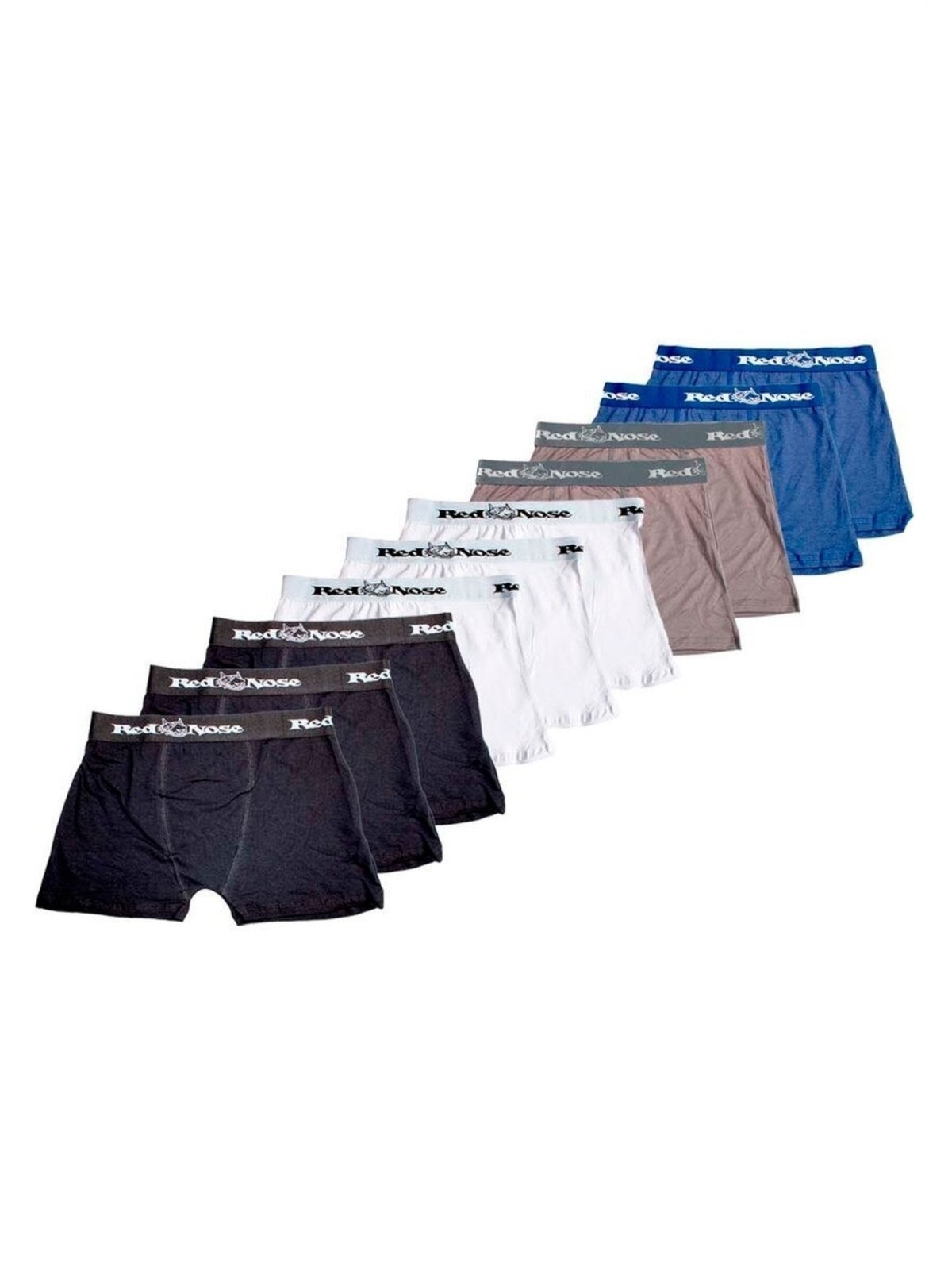 Kit com 10 Cuecas Boxer Red Nose 320 Azul