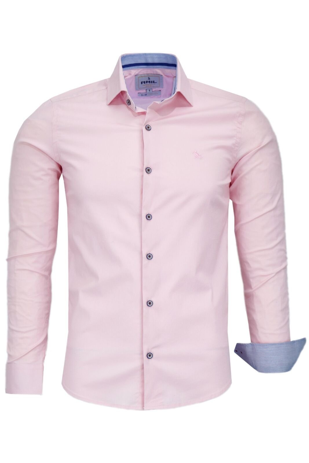 Camisa Social Masculina Algodão Elastano Amil Formal 1808
