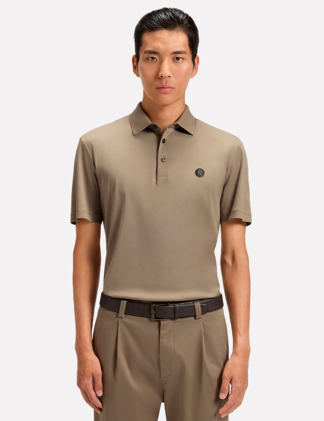Polo Hugo Boss Masculina Regular Mercerised C-Parris 01 Cáqui