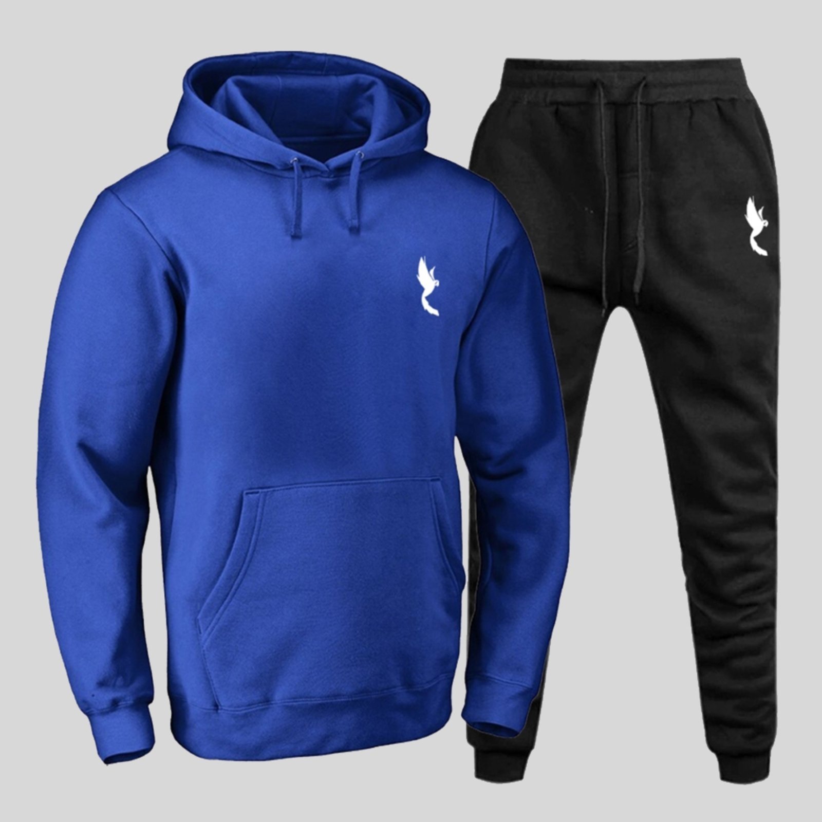 Conjunto Moletom Masculino Polo Blu com Bolso e Capuz Flanelado Azul Royal do P ao G1