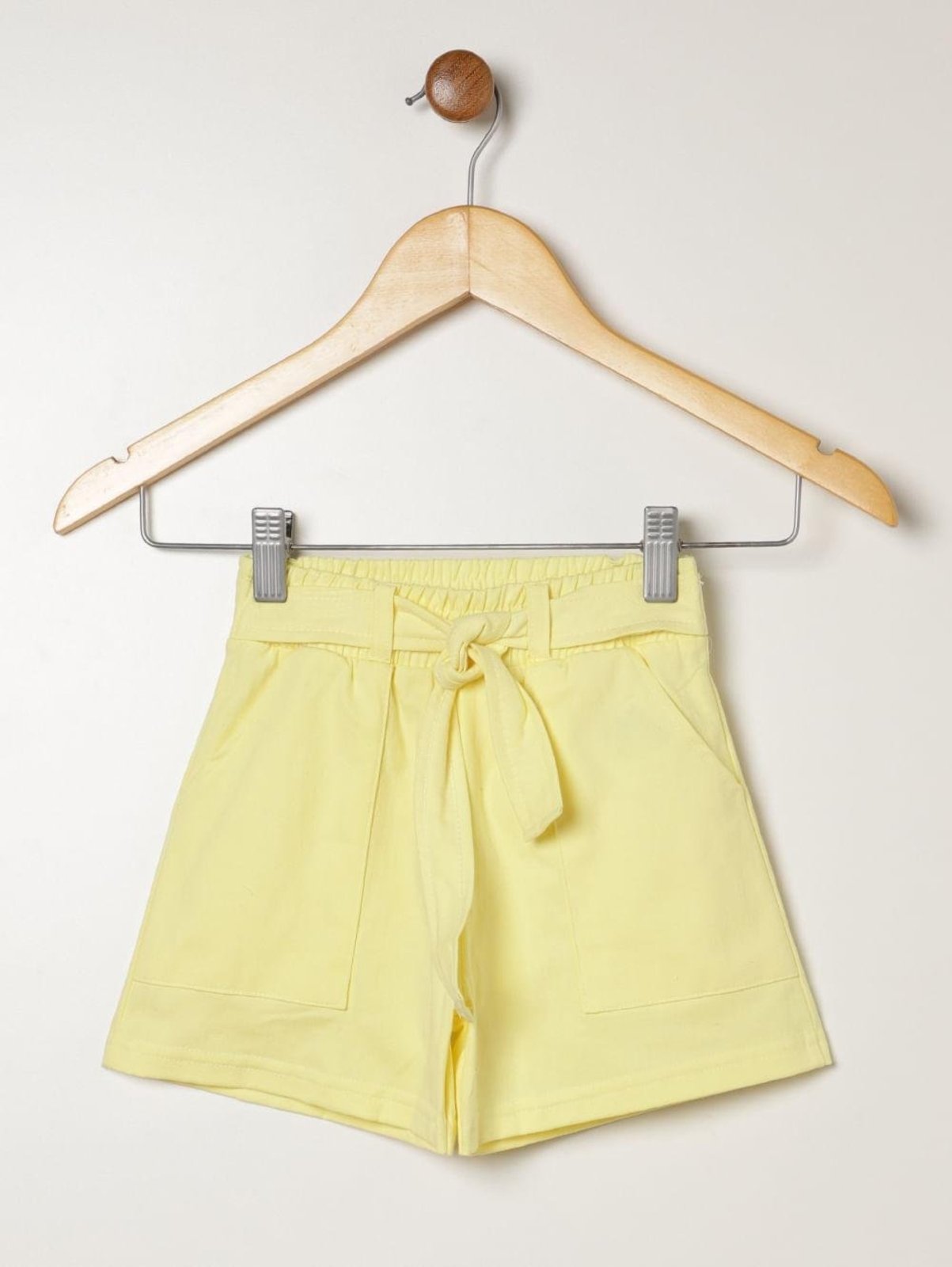 Infantil - Short Sarja Amarração Para Menina AMARELO