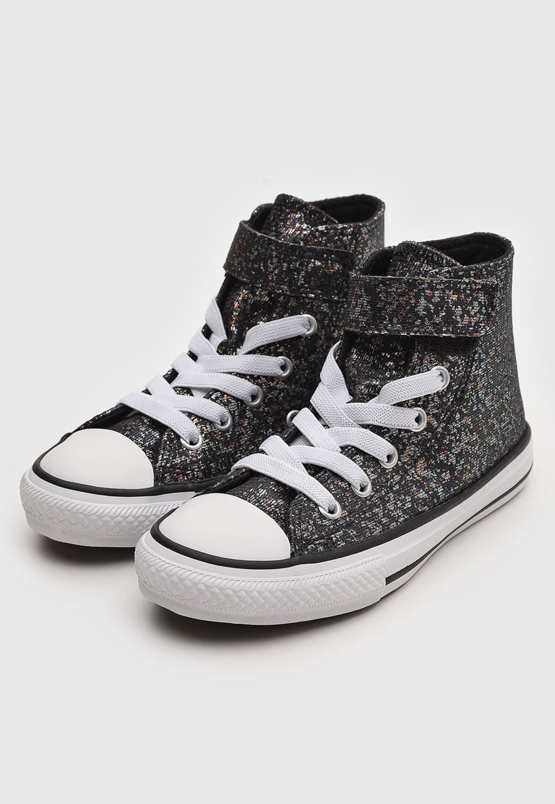 Infantil - Tênis Converse Chuck Taylor All Star Cano Alto Glitter Preto