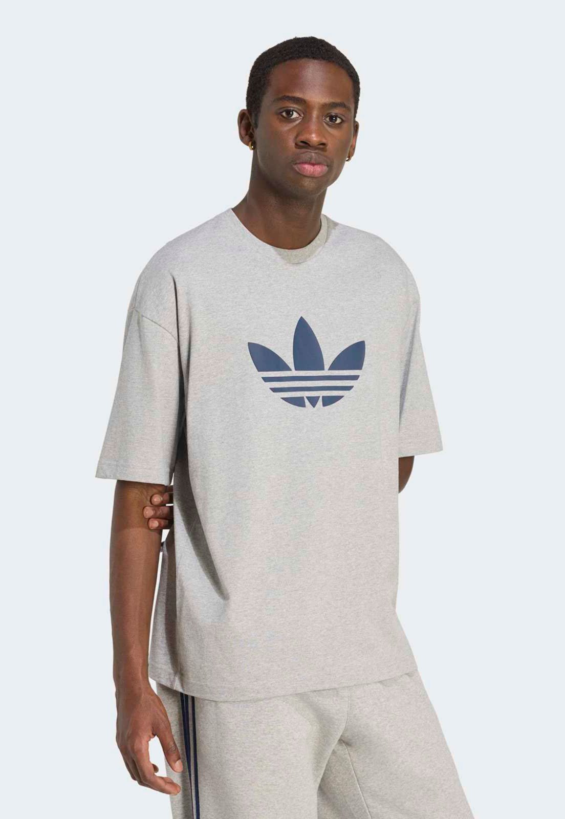 Camiseta Masculina adidas Originals Adicolor Cinza Claro